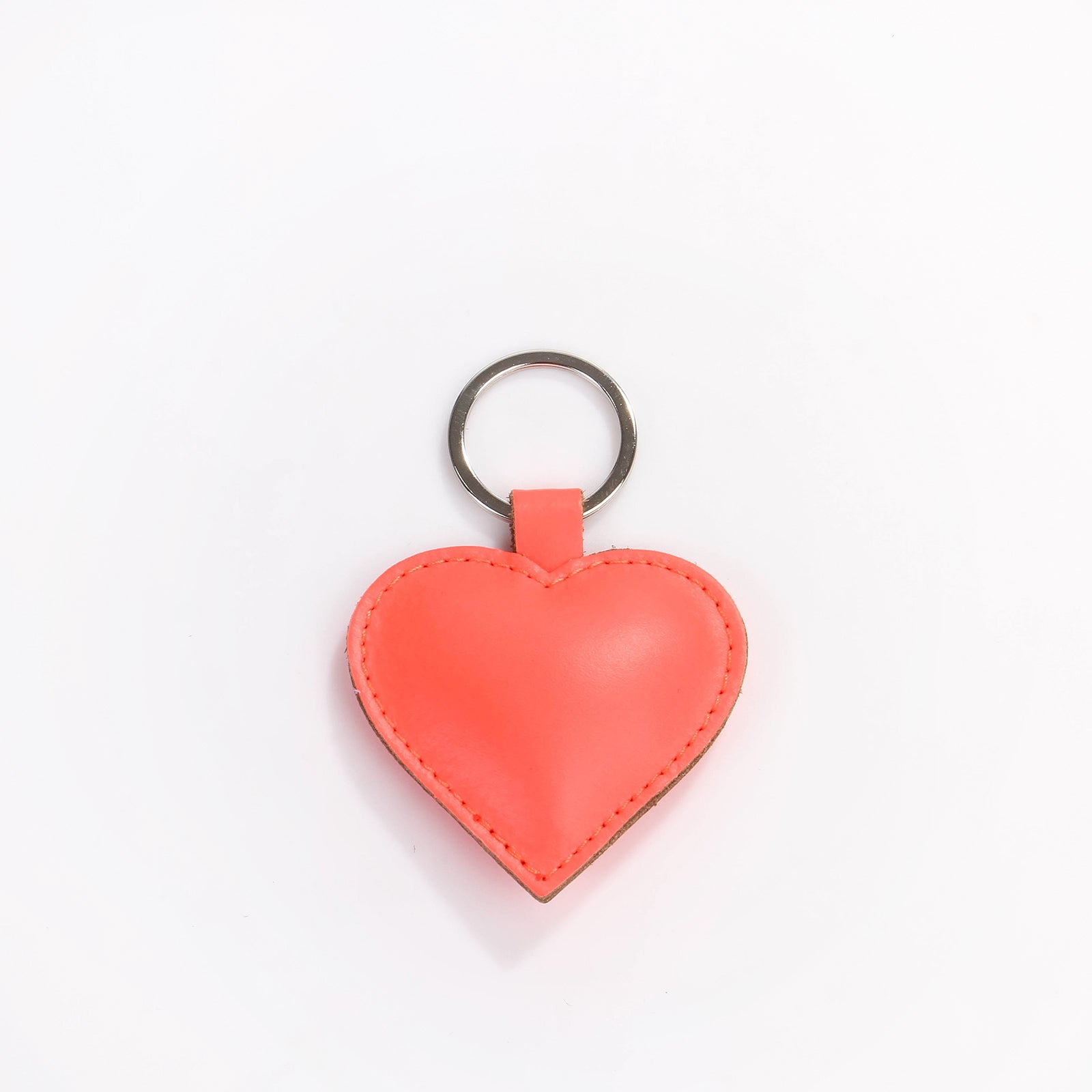 Heart Keyring neon coral