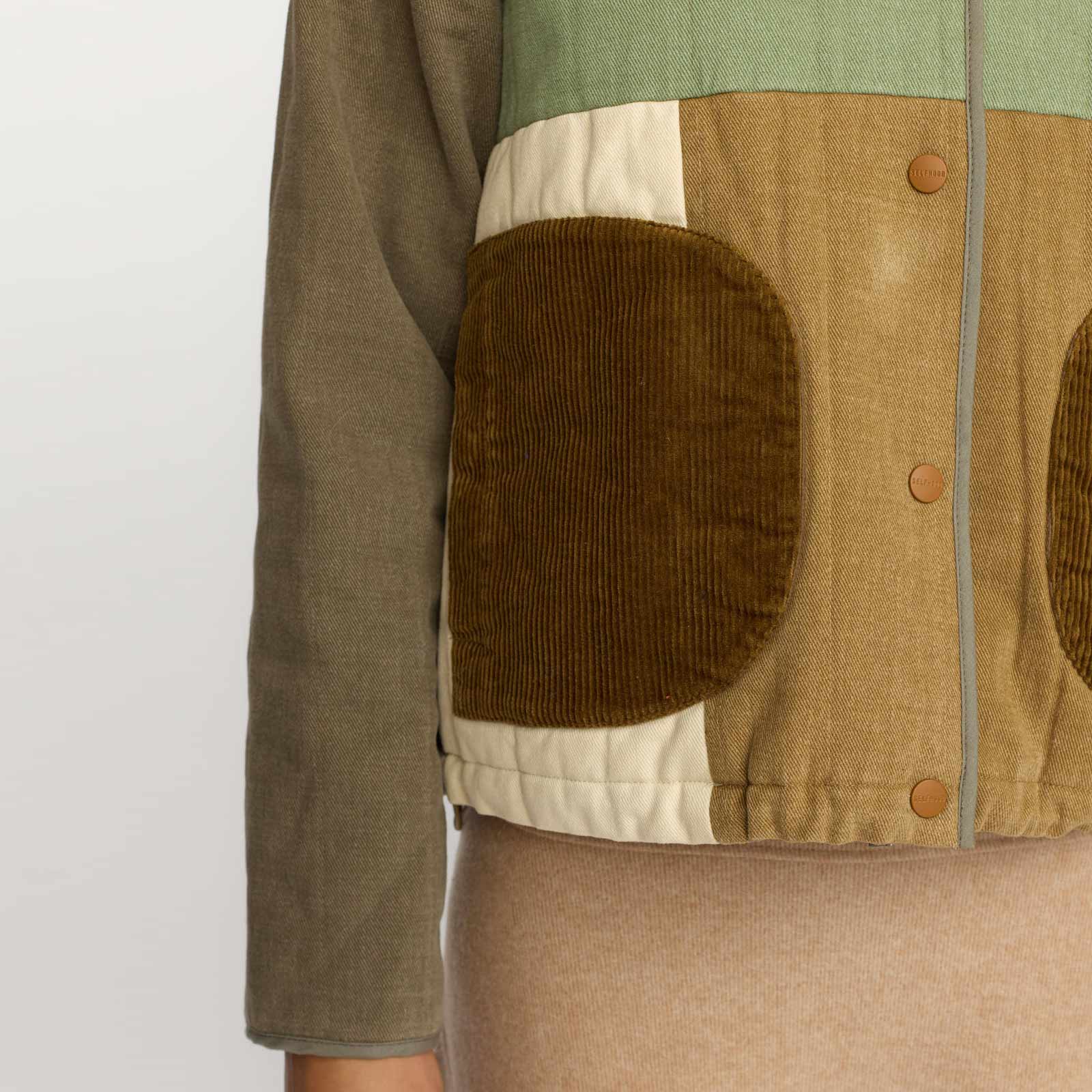 Quilted Patchwork Jacket army Selfhood