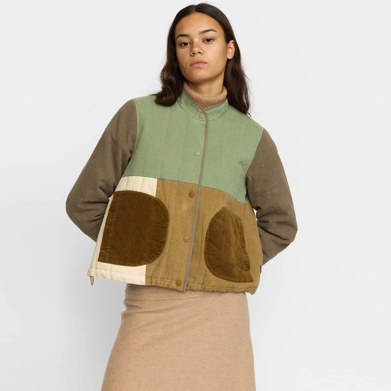 Quilted Patchwork Jacket army Selfhood