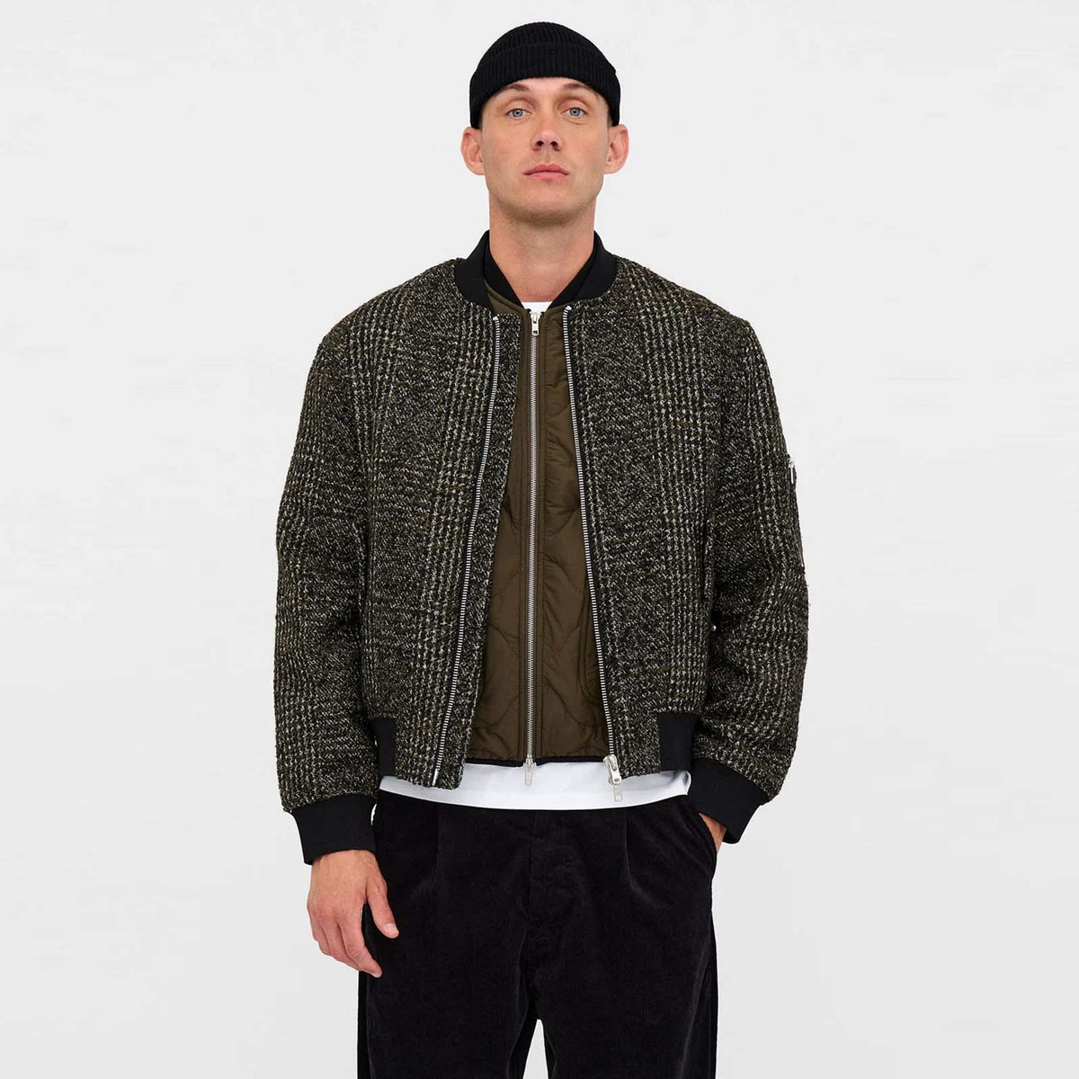 Akbertie Check Wool Jacket forest night