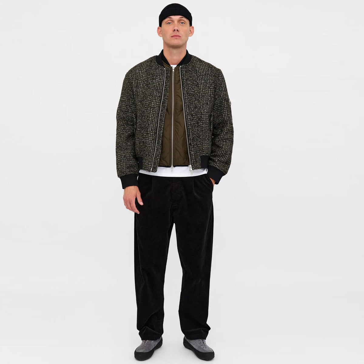 Akbertie Check Wool Jacket forest night