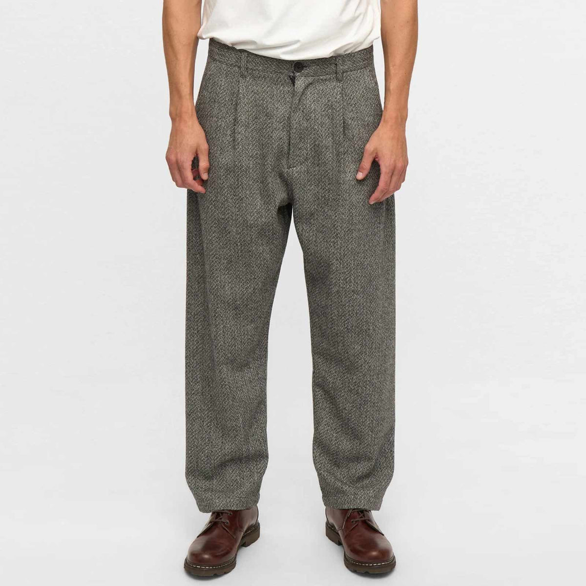 Akjakob Wool Pants caviar melange