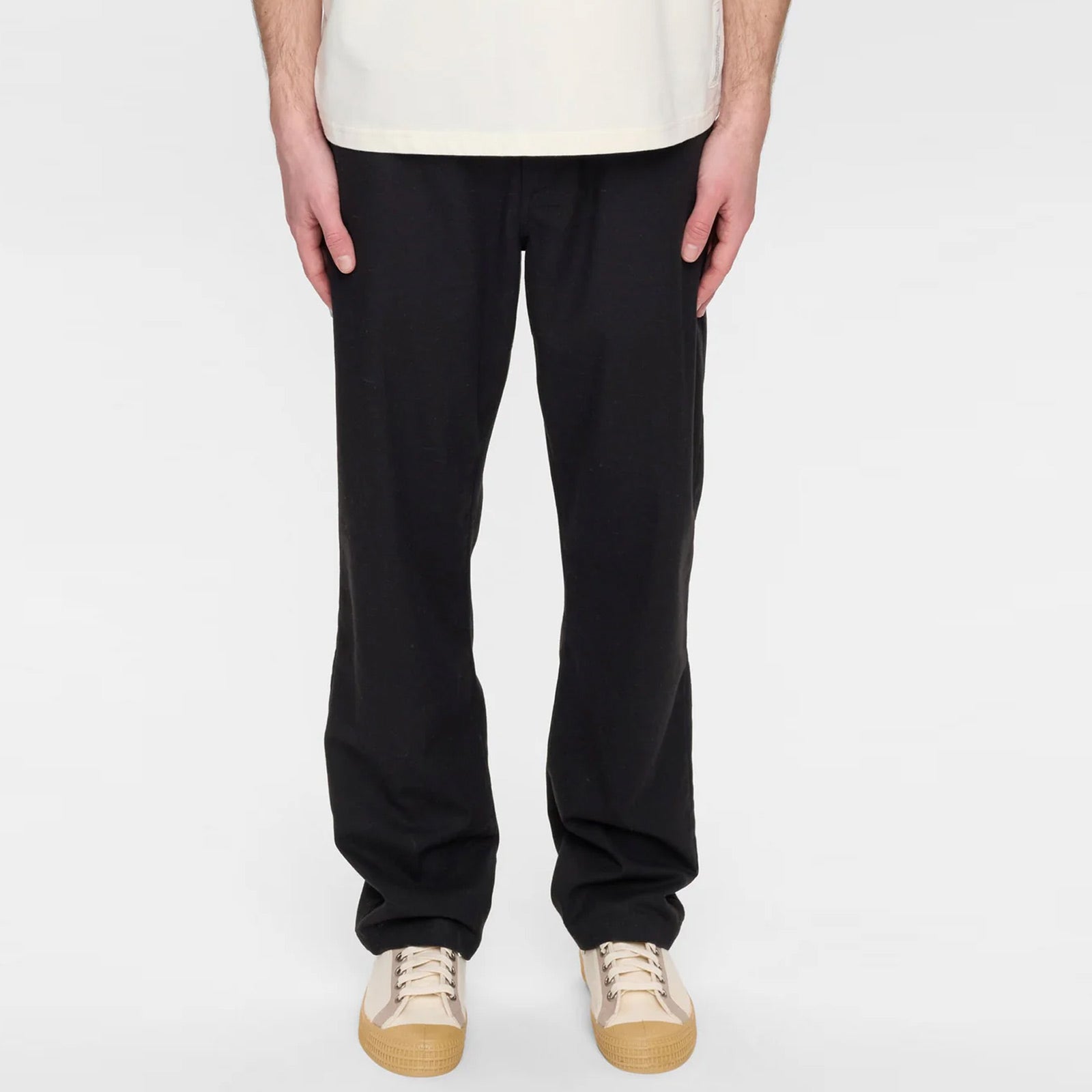 Akjan Cot/Lin/Vis ELA Pants caviar Anerkjendt