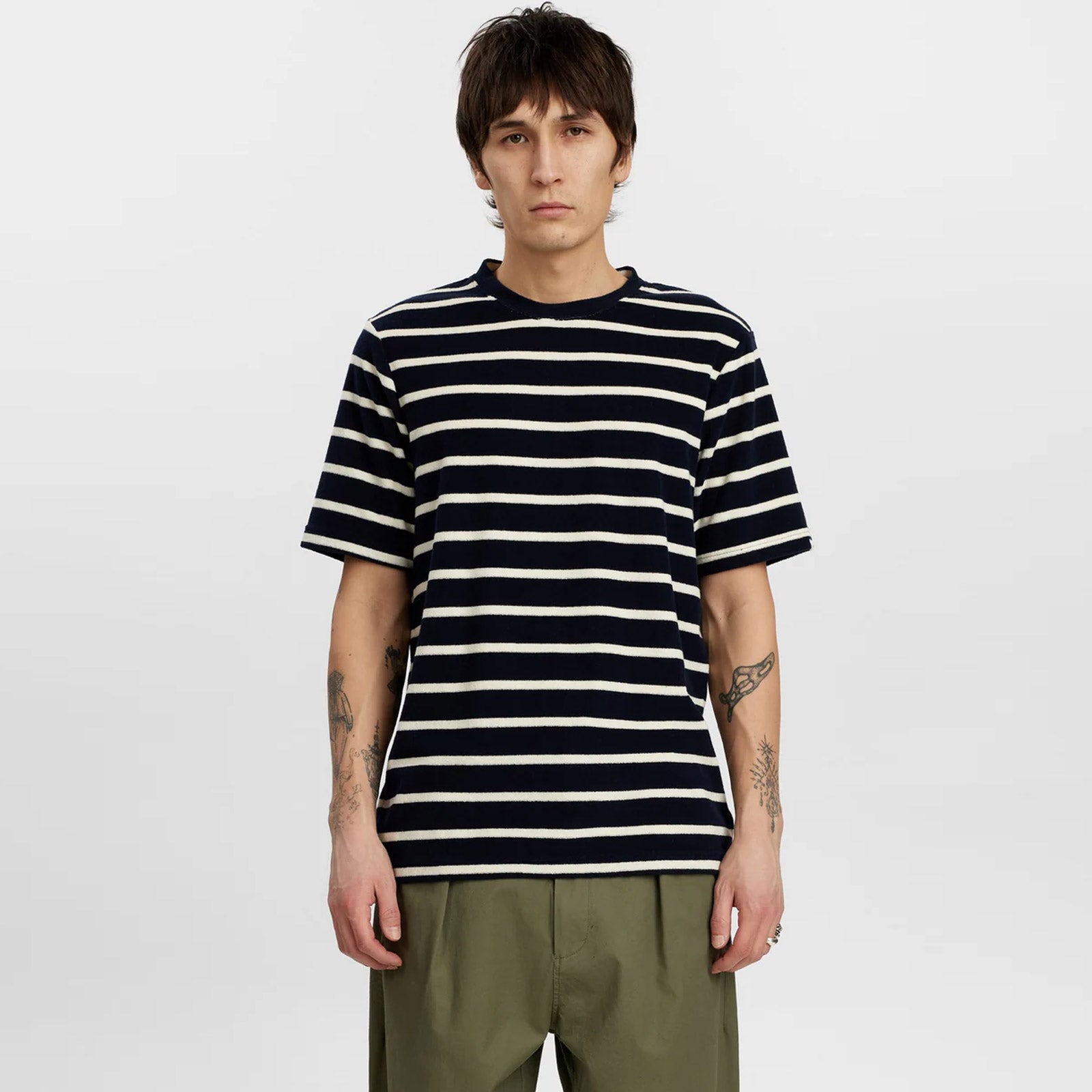 Akkikki Frotte Stripe Tee 3059 sky captain