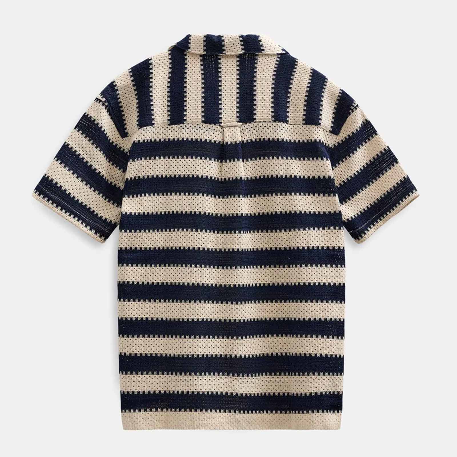 Akleander Stripe Lace S/S Shirt tofu Anerkjendt