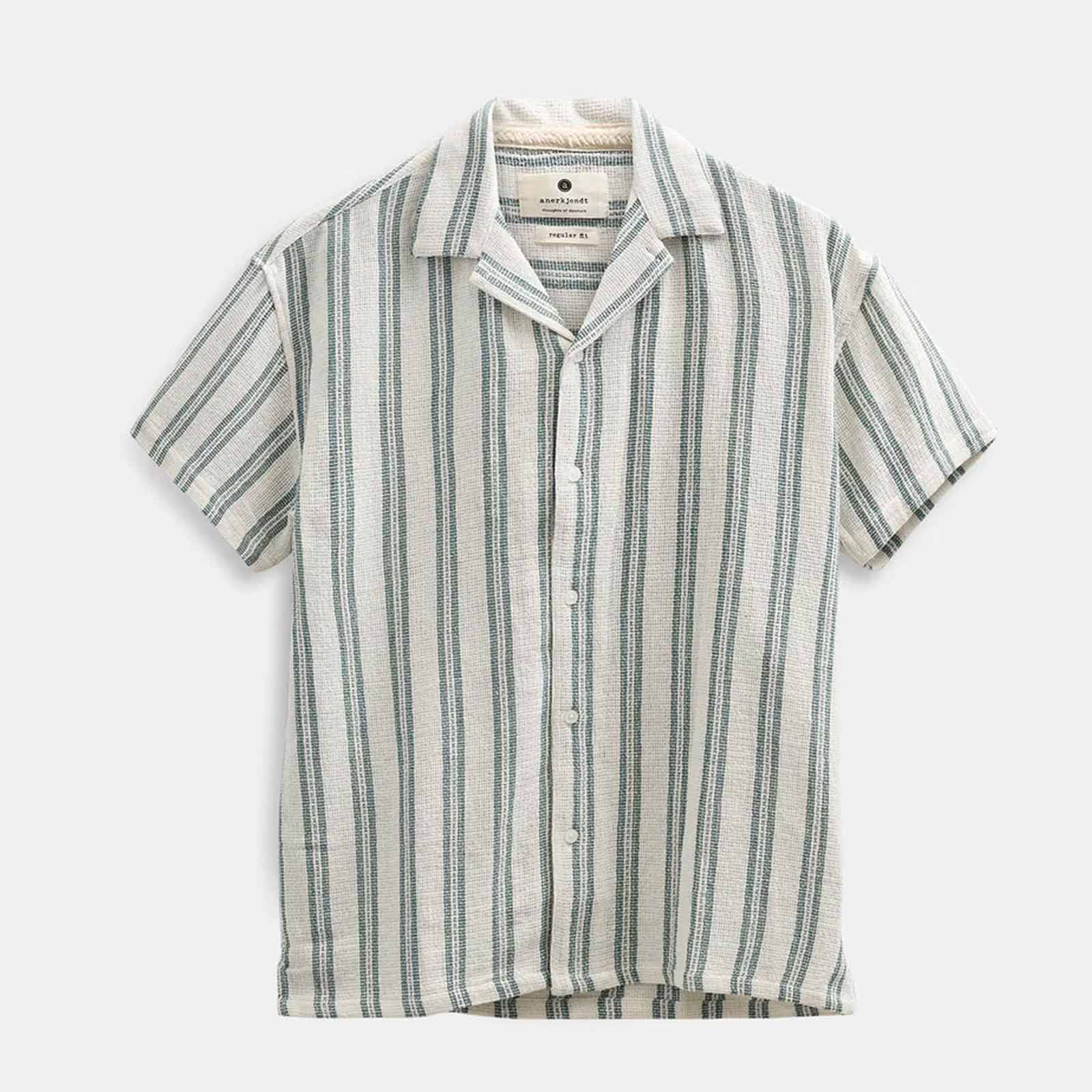 Akleander Struc Stripe2 S/S Shirt tofu Anerkjendt