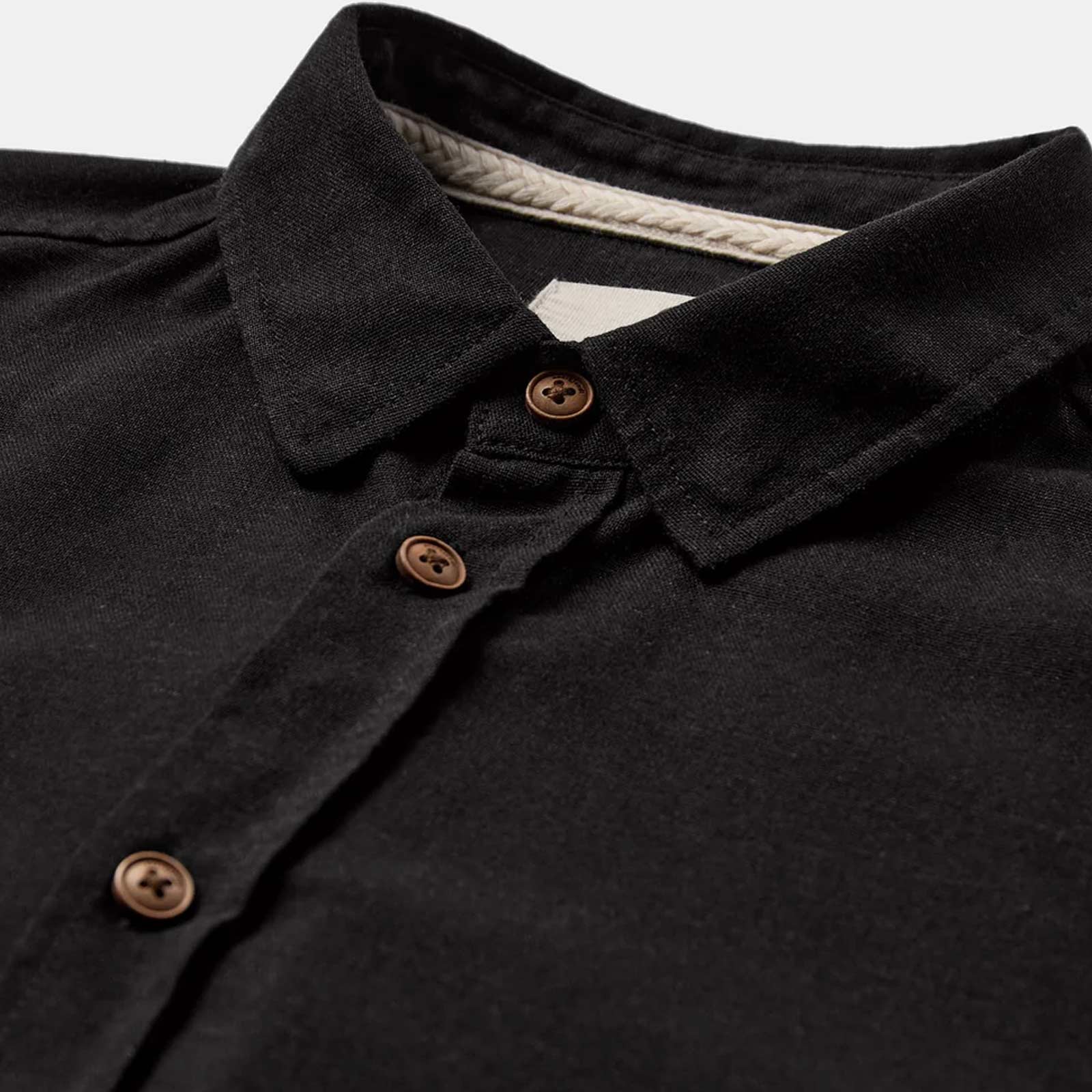 Akleif Cot/Linen/Vis L/S Shirt caviar Anerkjendt