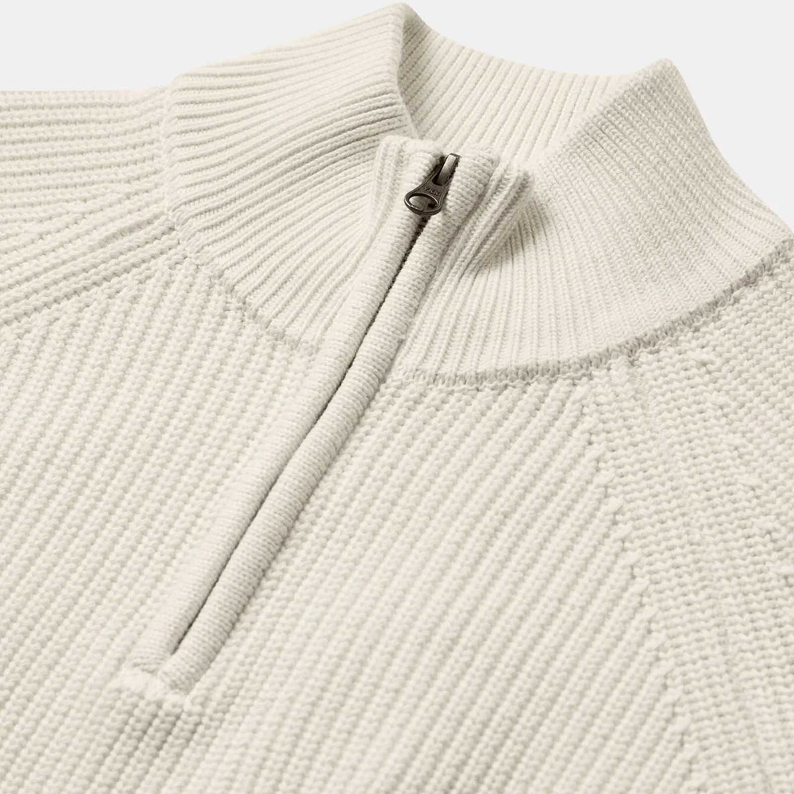 Aksune Patent Half Zip Knit Jumper tofu Anerkjendt
