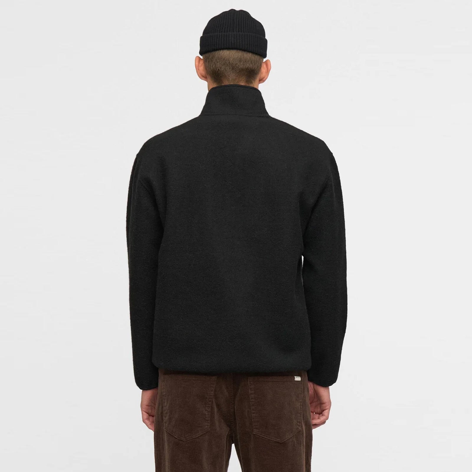 Aktoni Half Zip Boiled Wool OS caviar