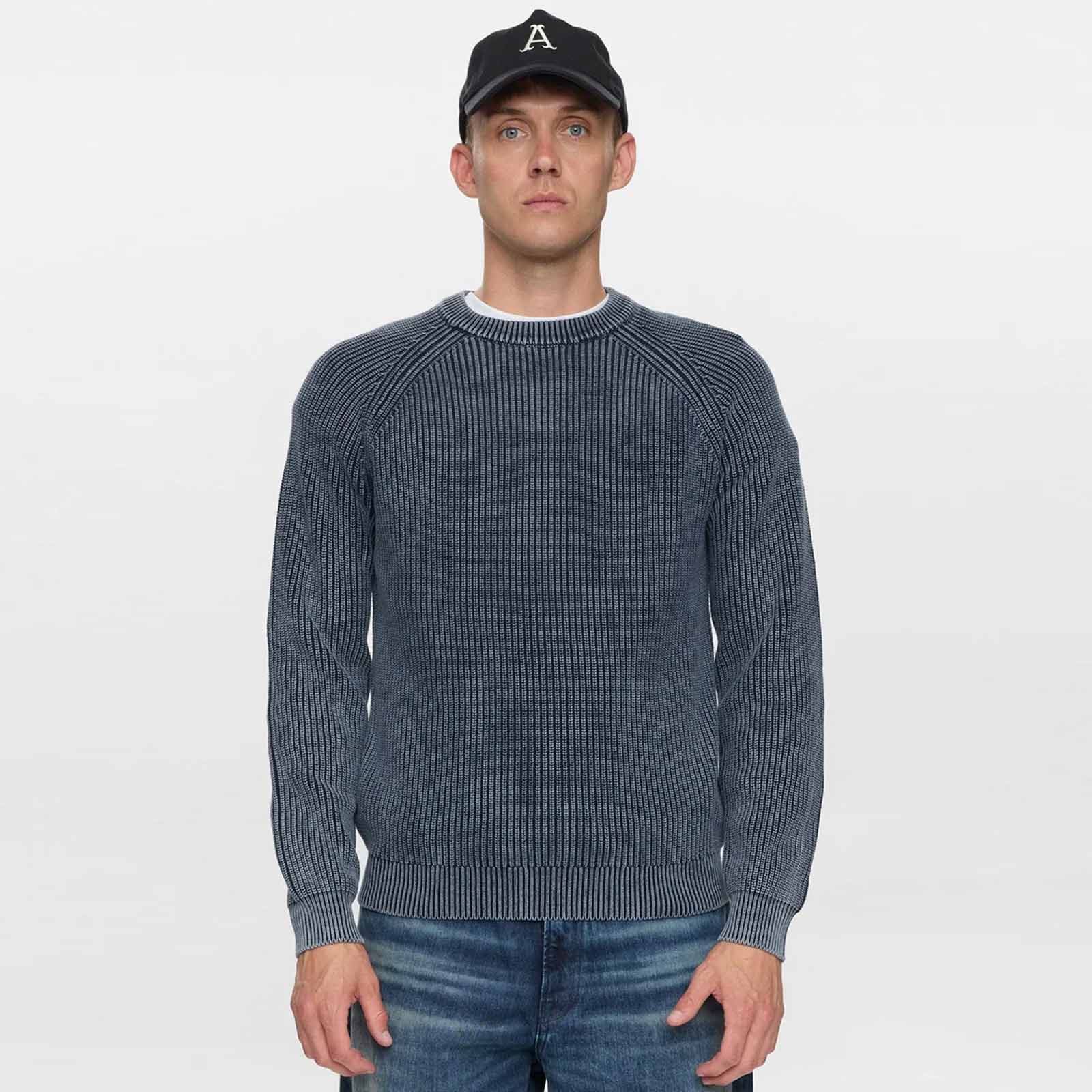 Aksune Washed Patent Knit Jumper sky captain