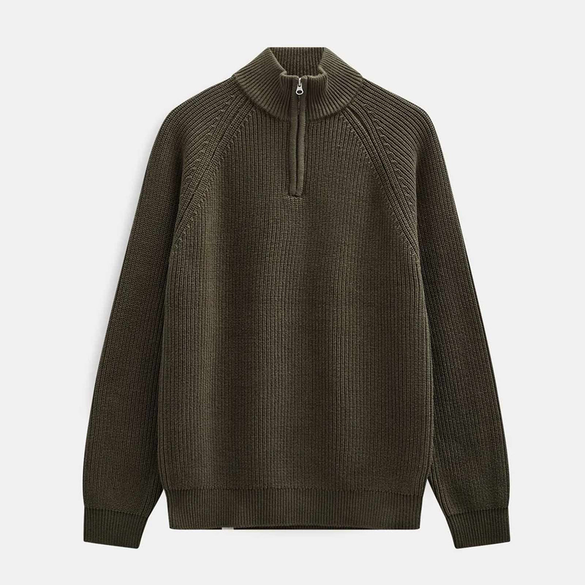 Aksune Patent Half Zip Knit forest night