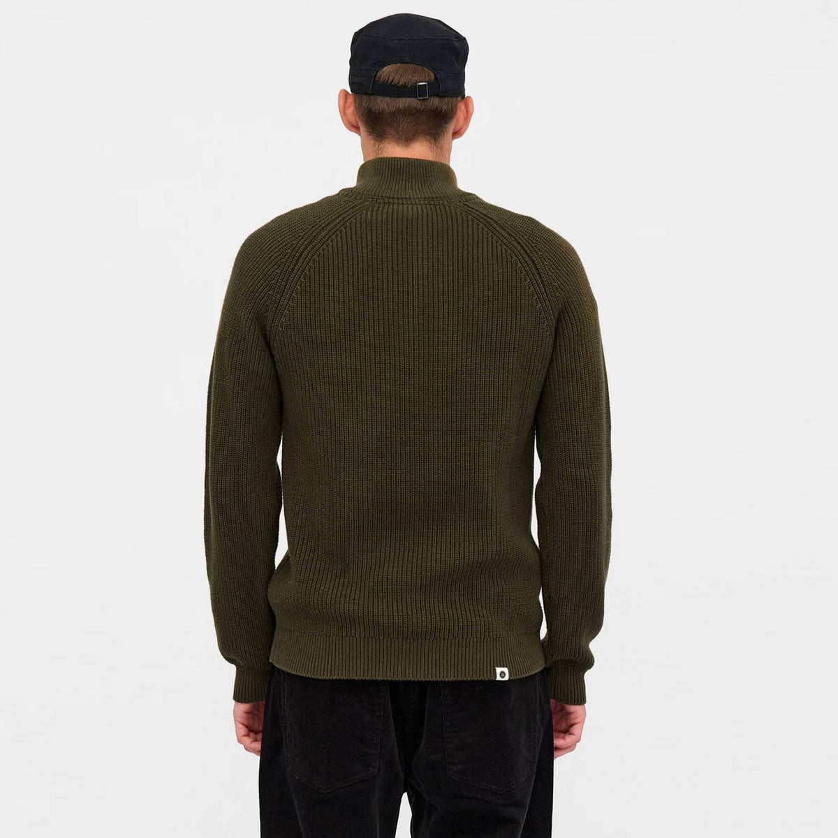 Aksune Patent Half Zip Knit forest night