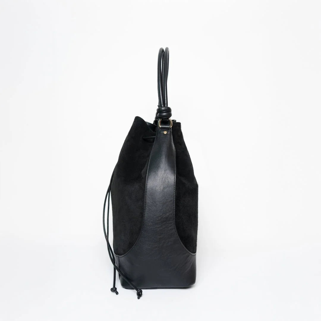 Tall Saku Bag Suede Mix black