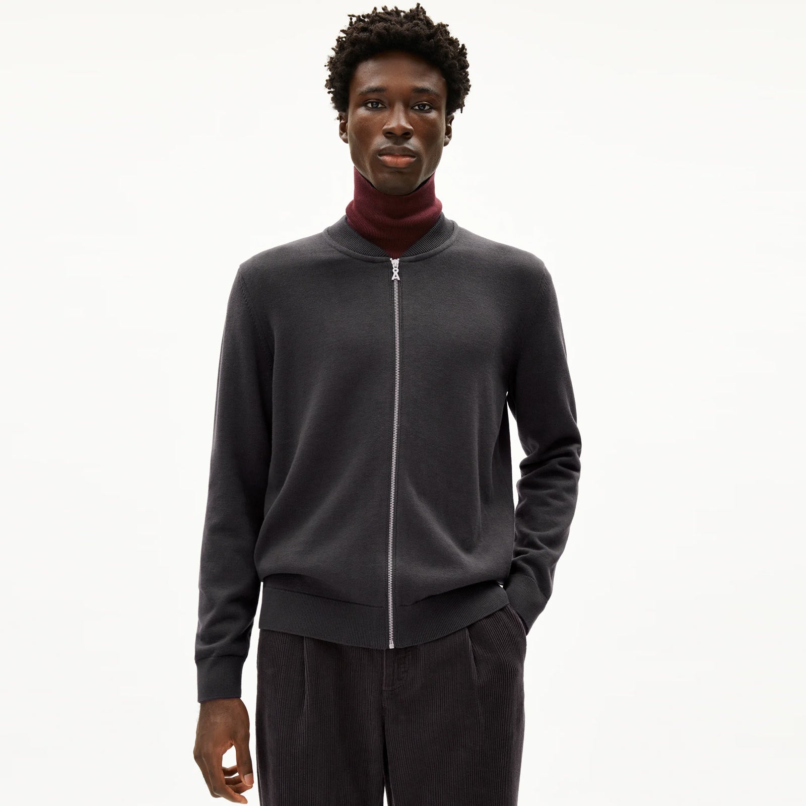 Agaamon Zip Cardigan dark steel Armedangels