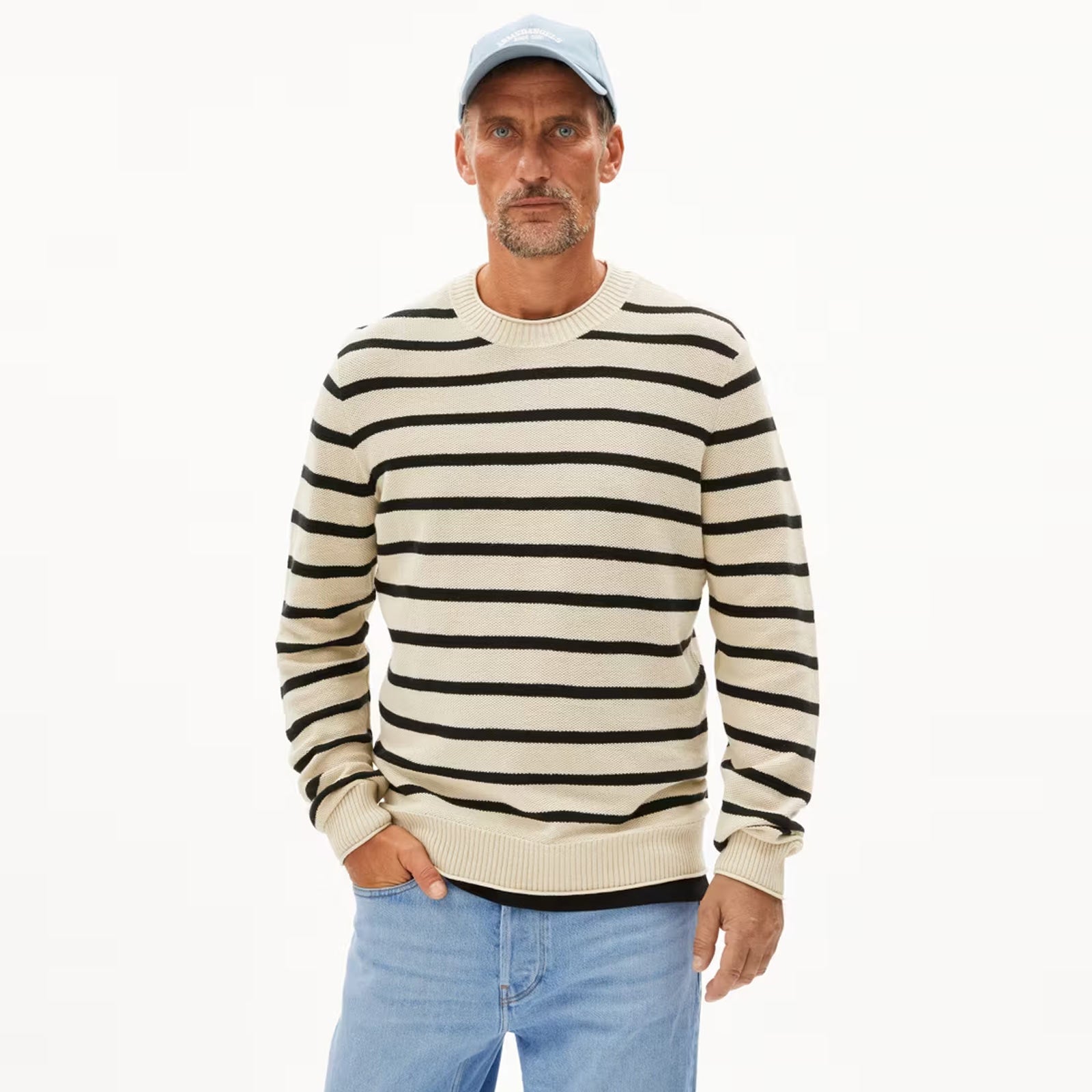 Ajaani Lino Stripes Jumper raw white/black