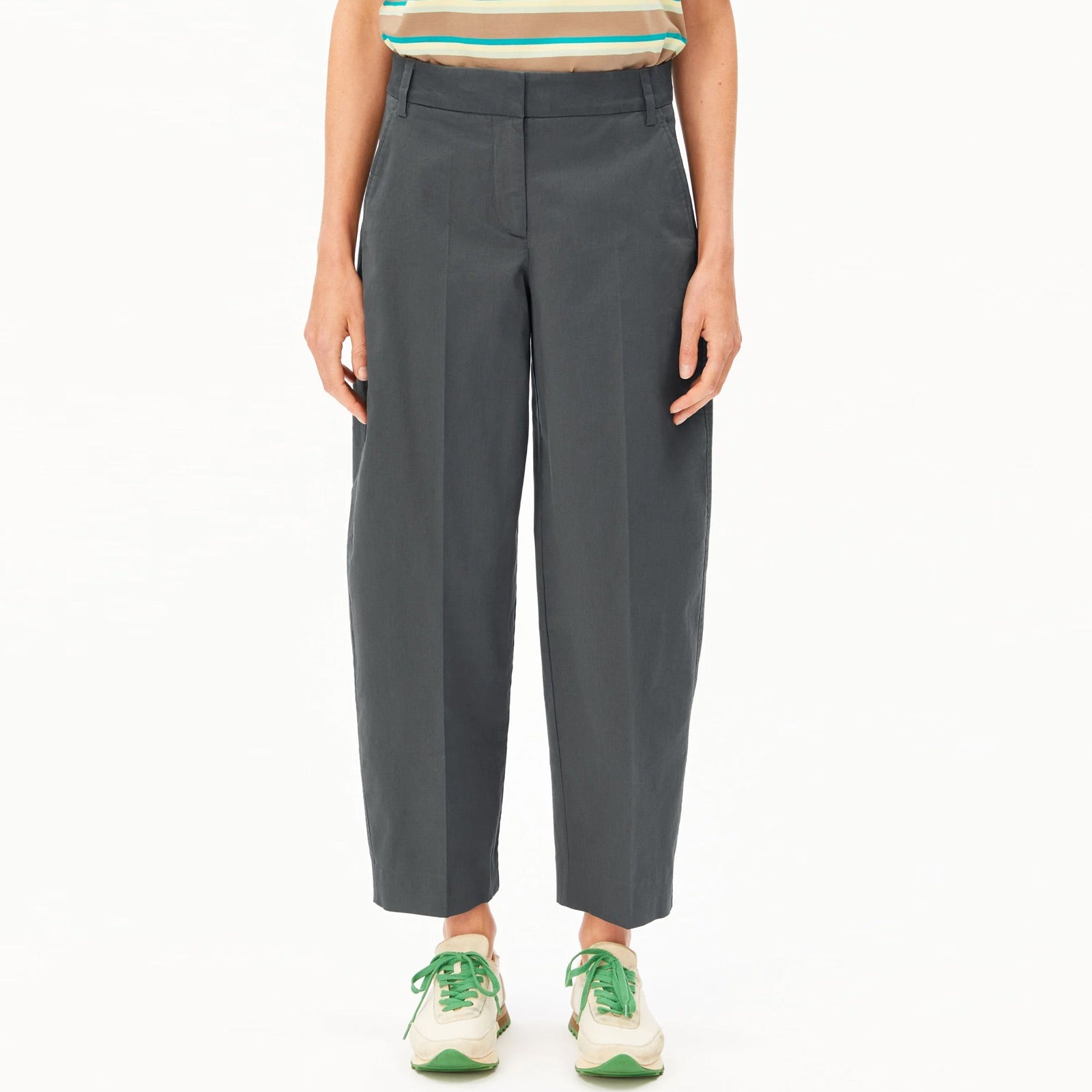 Barrel Leg Twill Pant space steel Armedangels