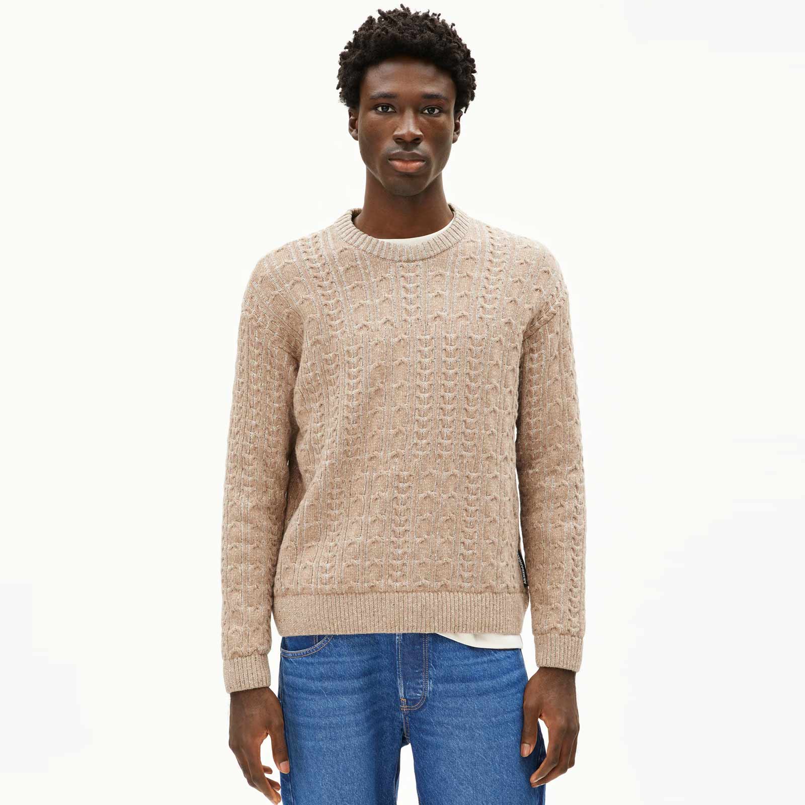Daako Jumper silver melange tweed/true camel Armedangels