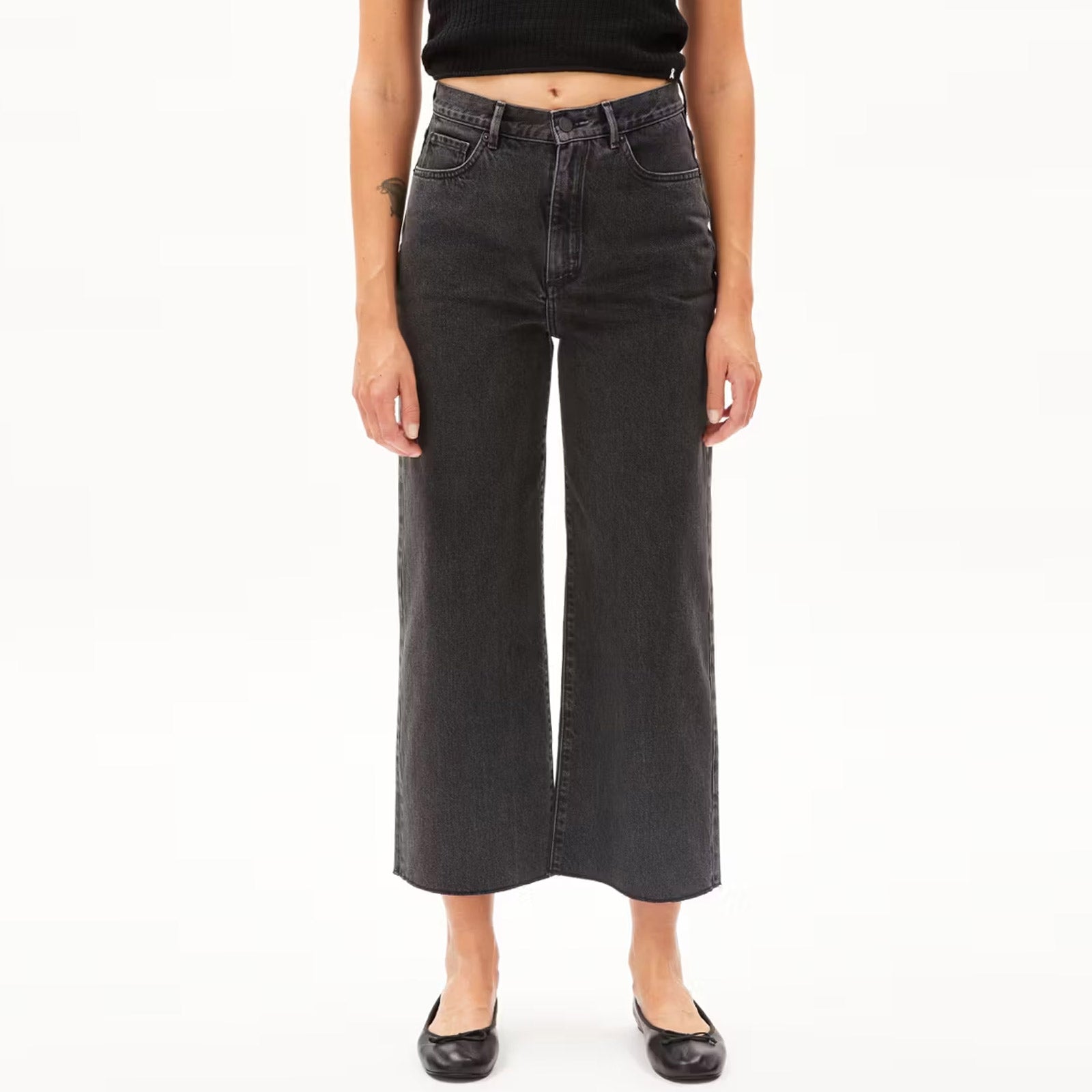 Enijaa Cropped Jeans ebony black | ZebraClub Berlin