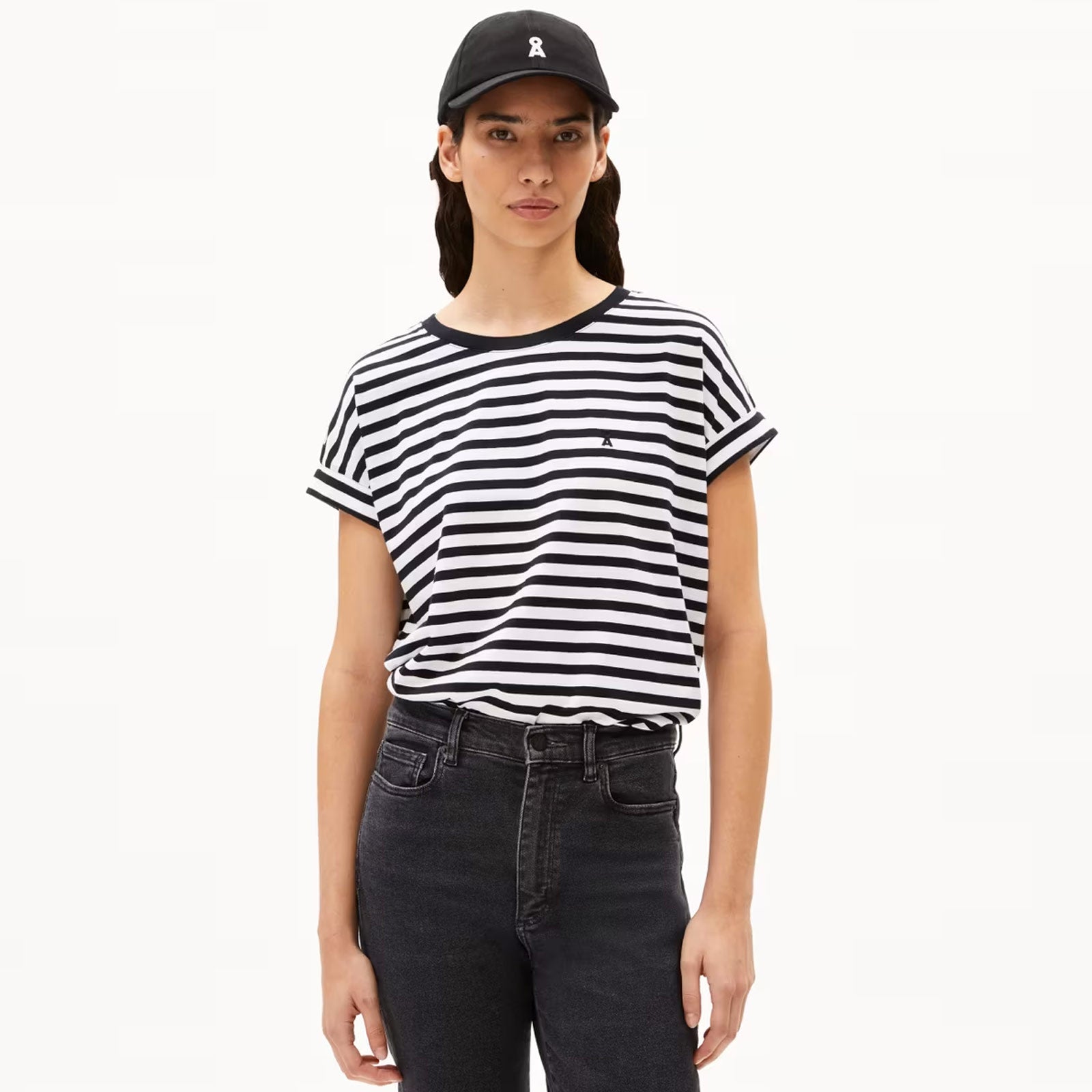 Idaara Stripes Tee white black