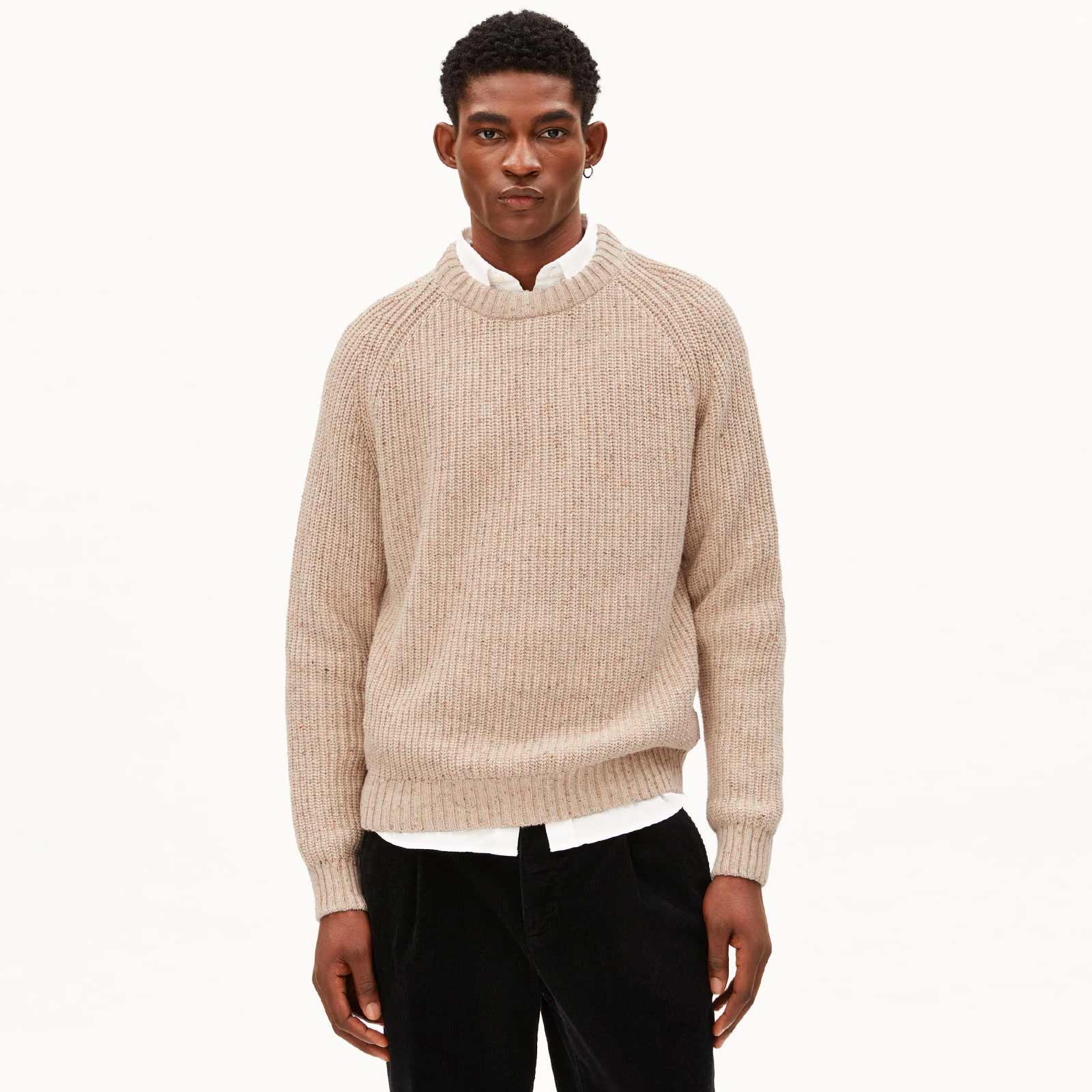 Kiaano Tweed Knit Sweater sandstone tweed