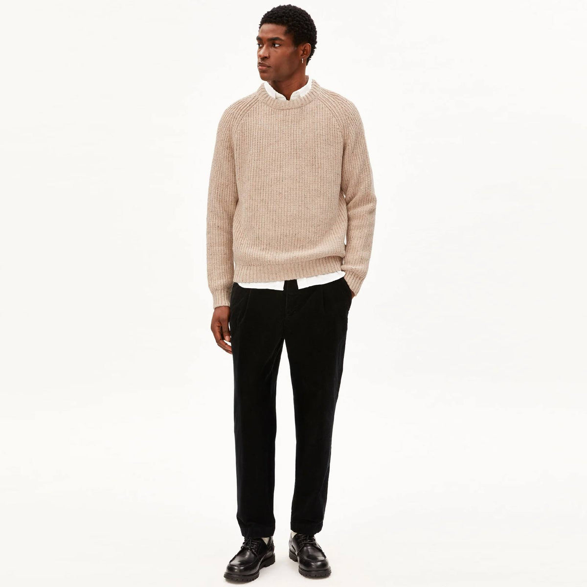 Kiaano Tweed Knit Sweater sandstone tweed
