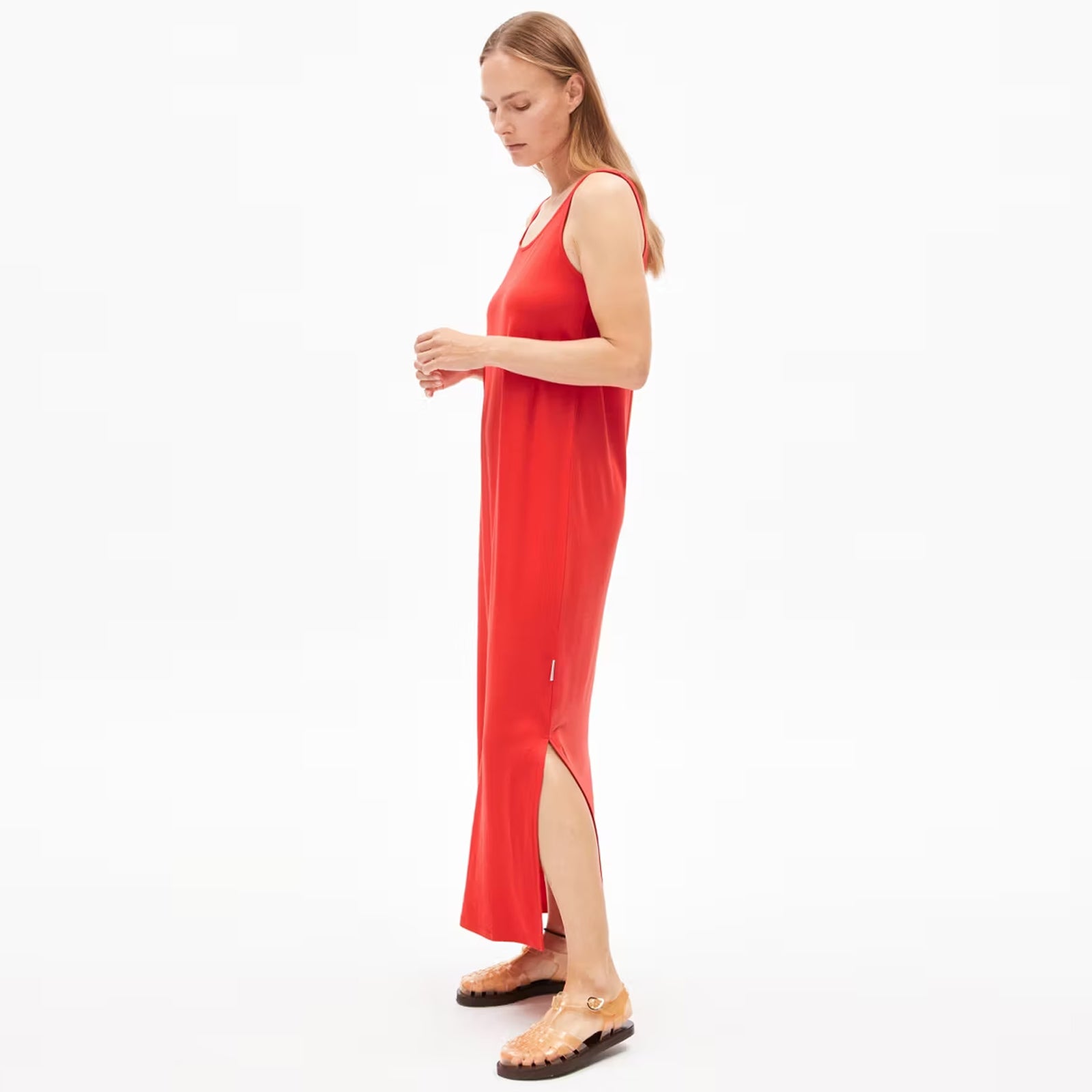 Maeliaa Solid Dress coral blush