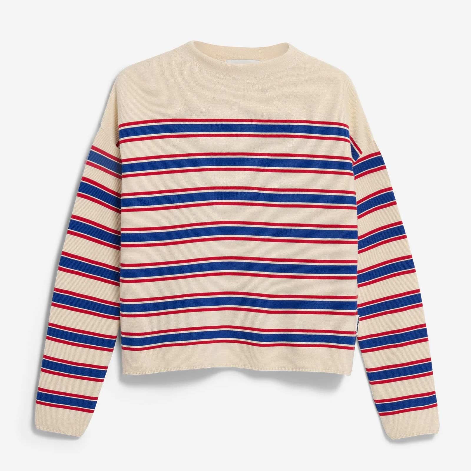 Merinaa Stripes Jumper oatmilk/mars red/dynamo blue