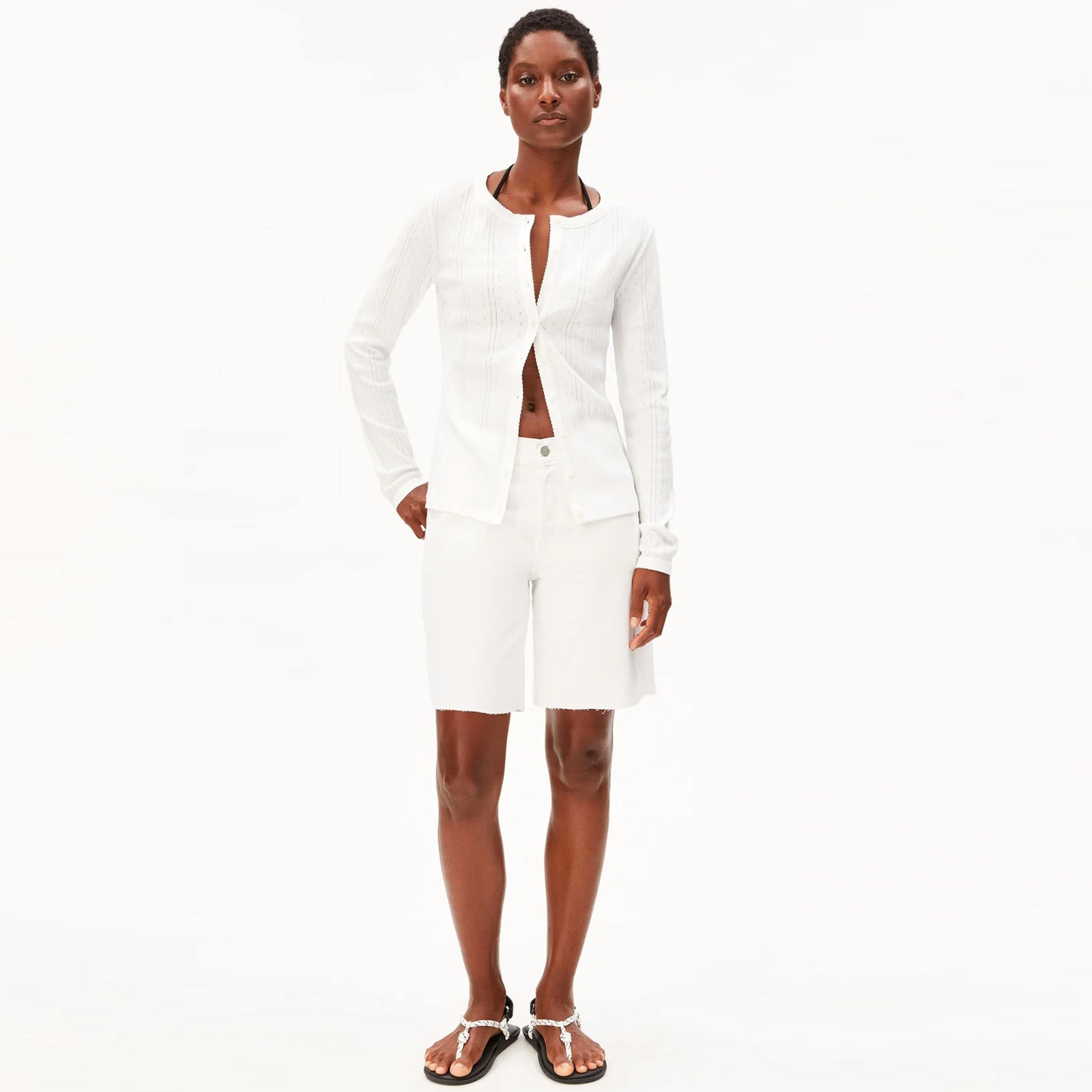 Pointelle Cardigan white Armedangels