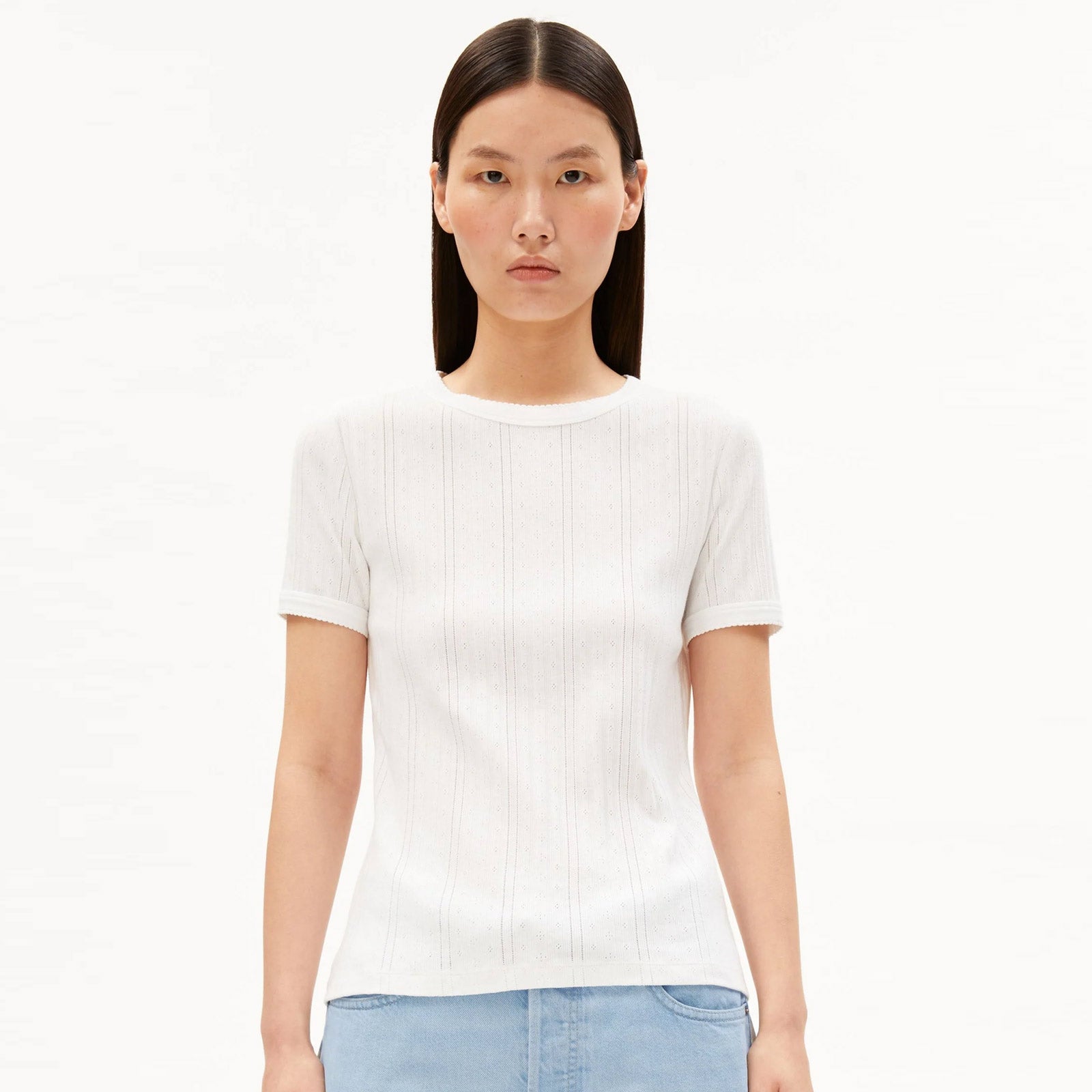 Pointelle T-Shirt white Armedangels