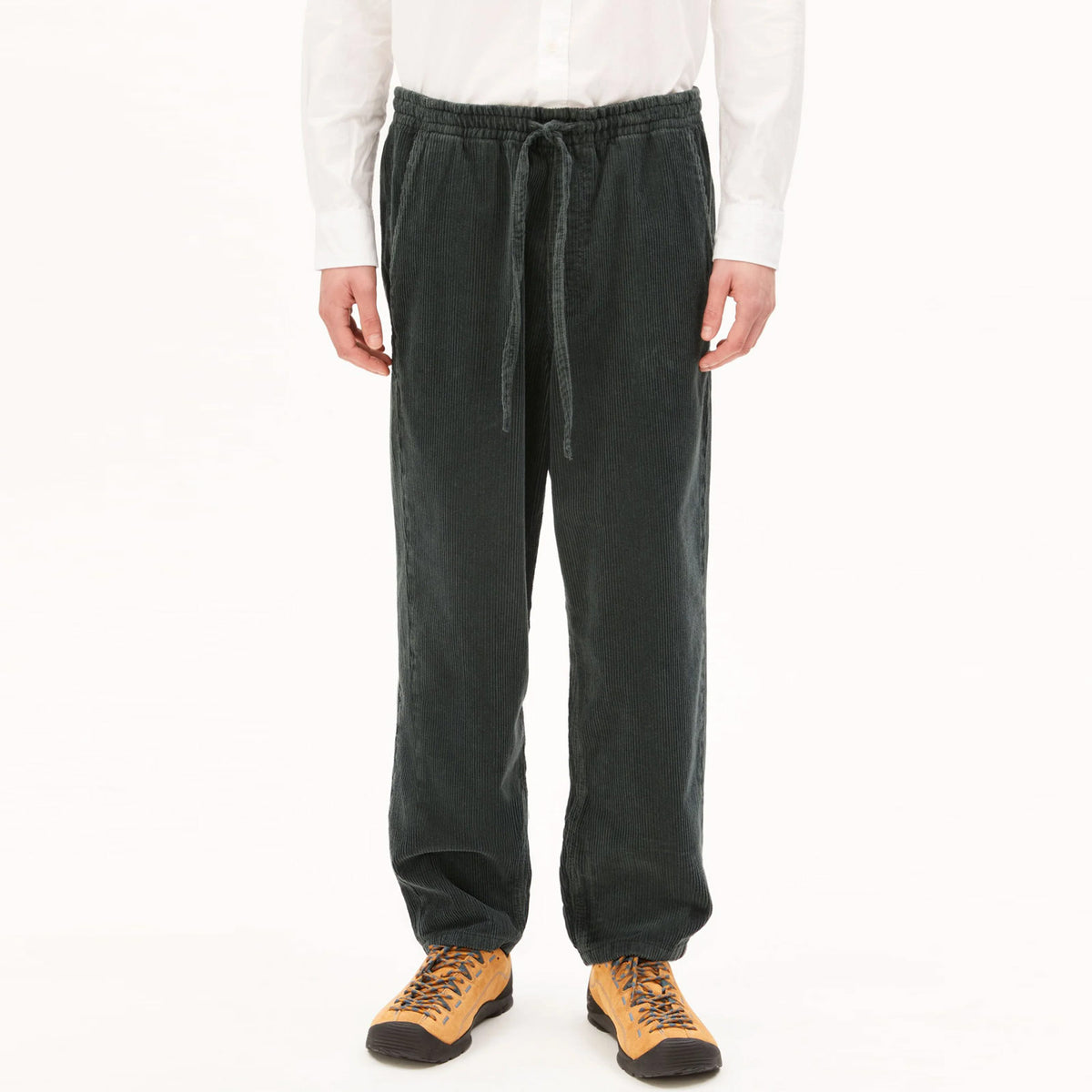 Pull On Corduroy Tapered Pants space steel