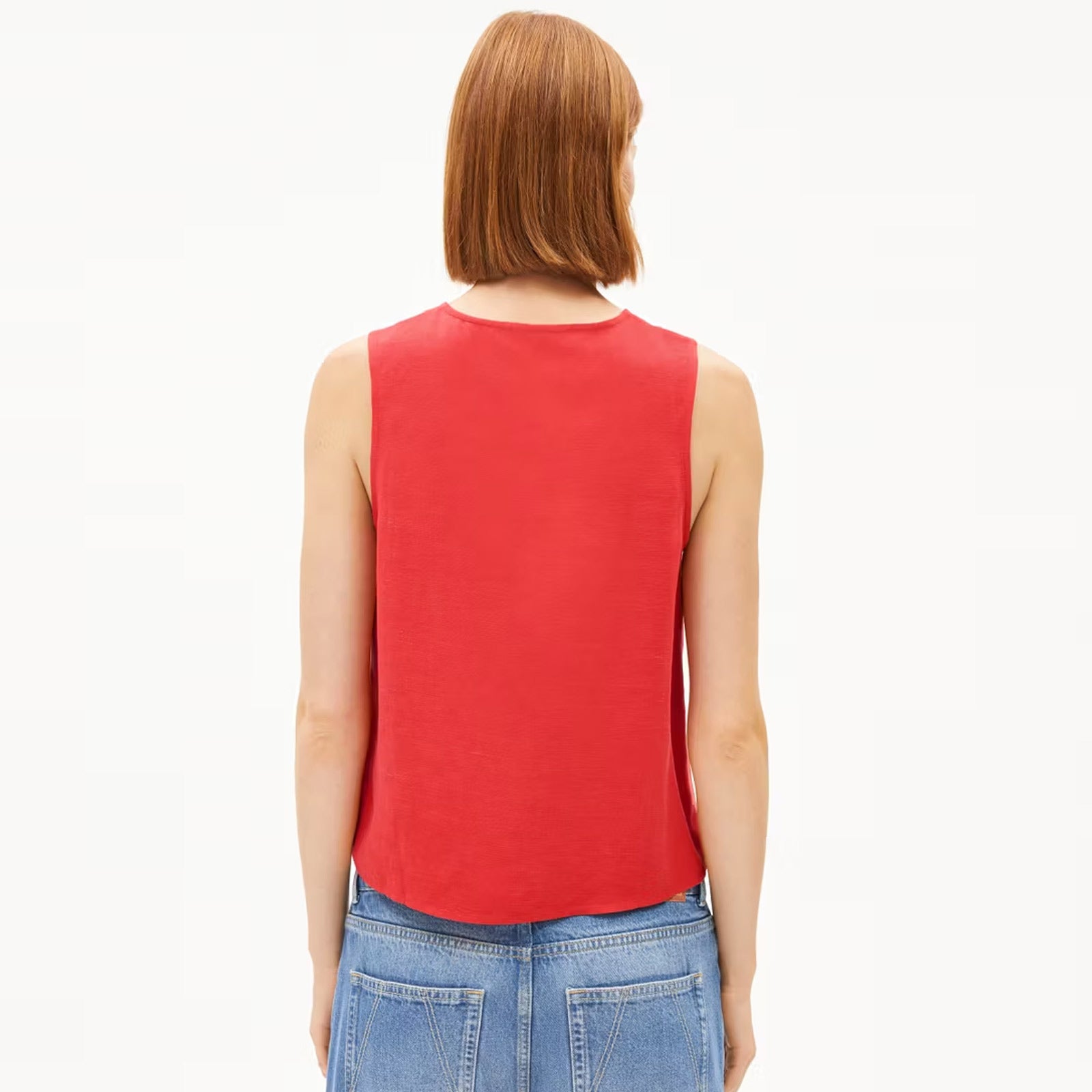 Rafalaa Lino Top coral blush