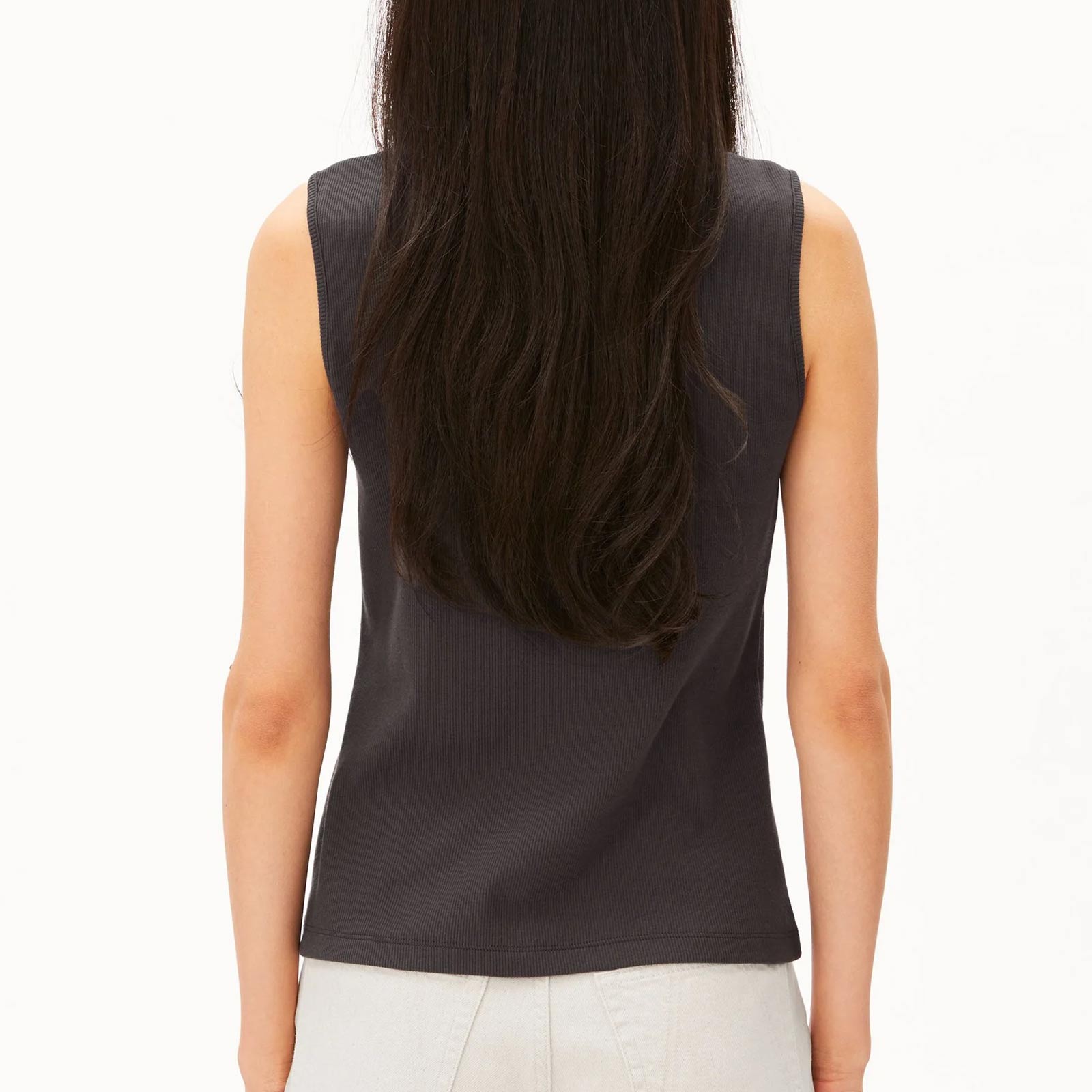 Rib Button Top dark steel