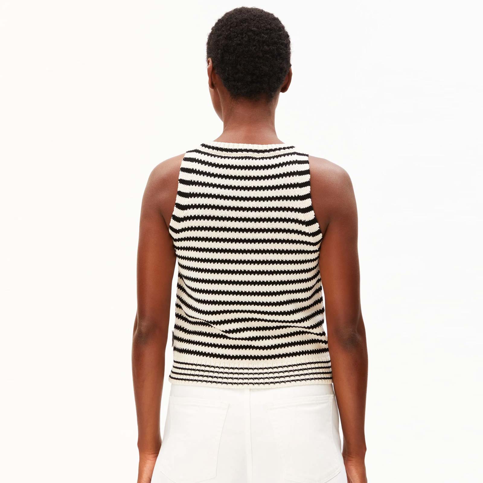Stripe Knit Top undyed black Armedangels