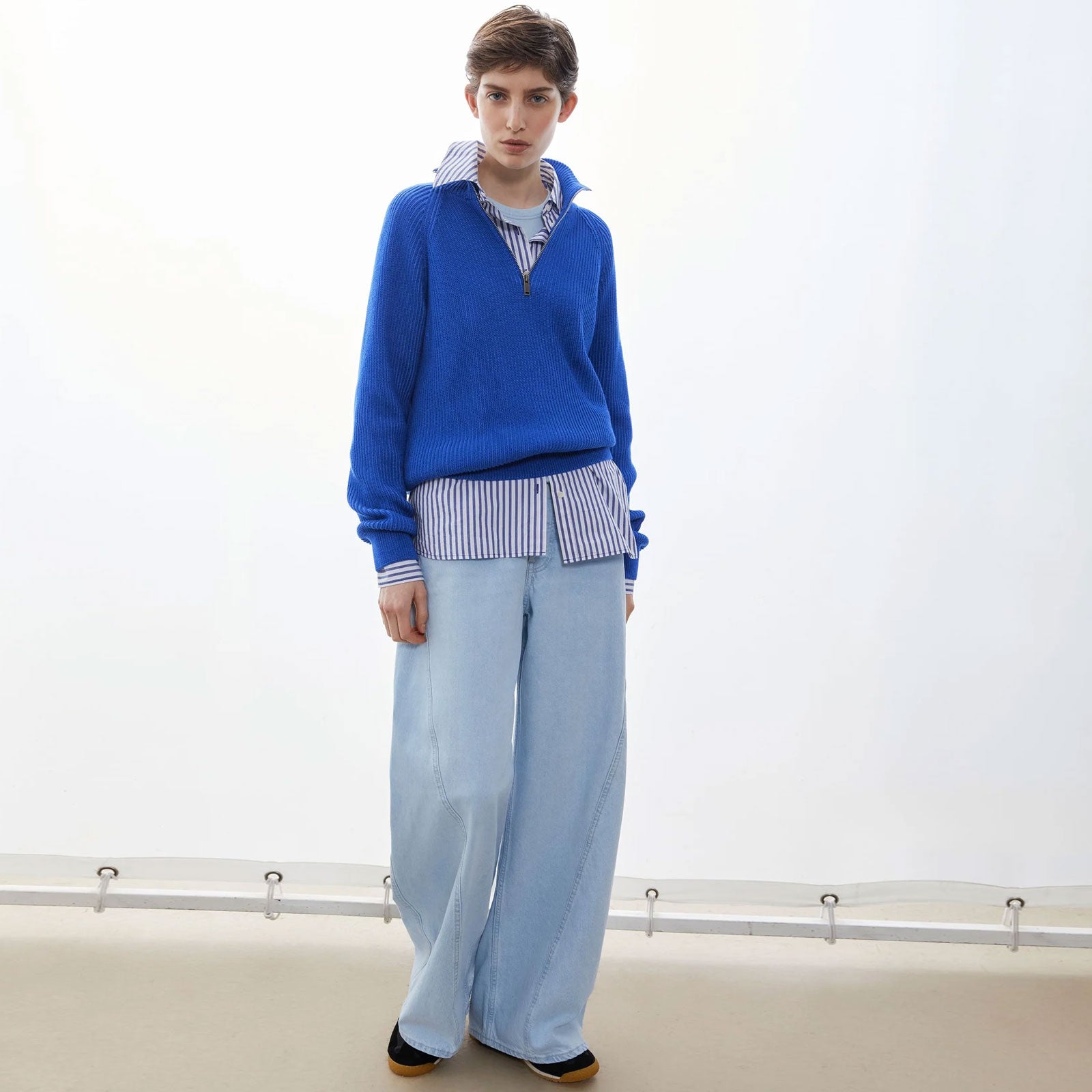 Troyer Vanisé Knit Sweater dynamo blue/light dynamo blue