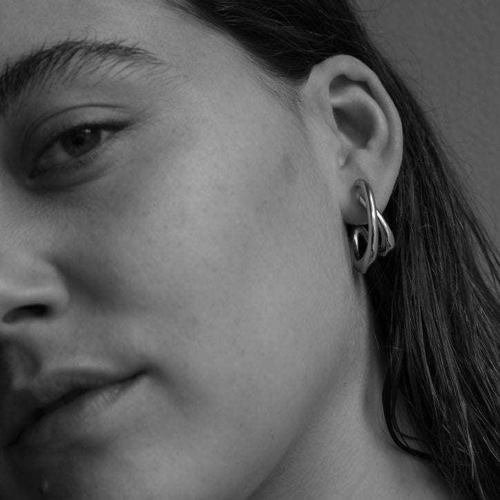 Cutted Earrings silver