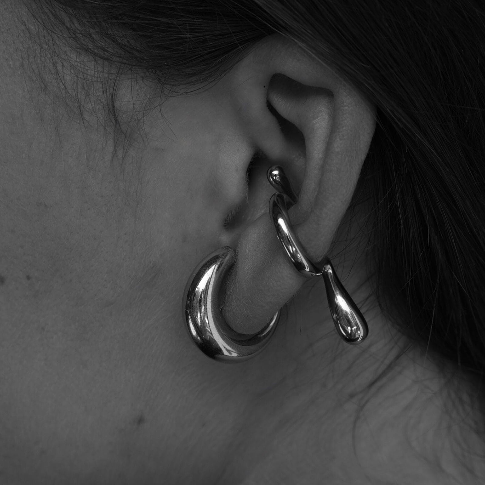 Liquefy Earcuff silver Bandhu Jewelery