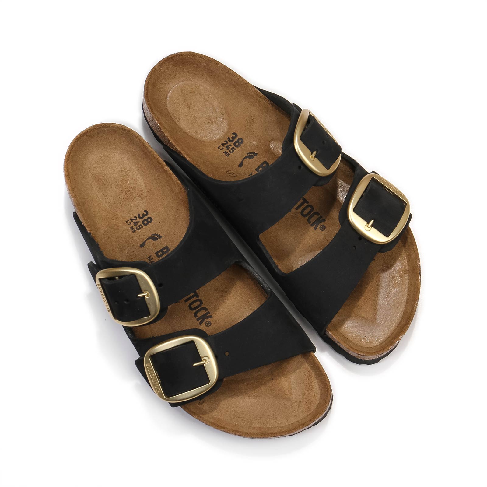 Arizona Big Buckle Nubuk Narrow Fit black