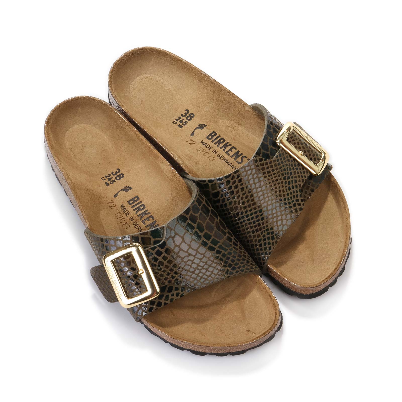 Catalina Cushion Buckle Narrow Fit shiny snake sage Birkenstock