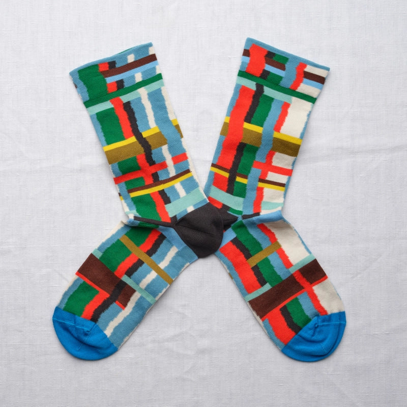 Carreaux bleu princier Socks FS1-01 Bonne Maison