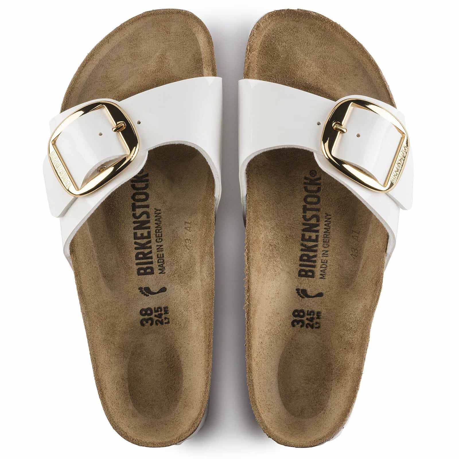 Madrid Big Buckle Narrow Fit Patent white Birkenstock