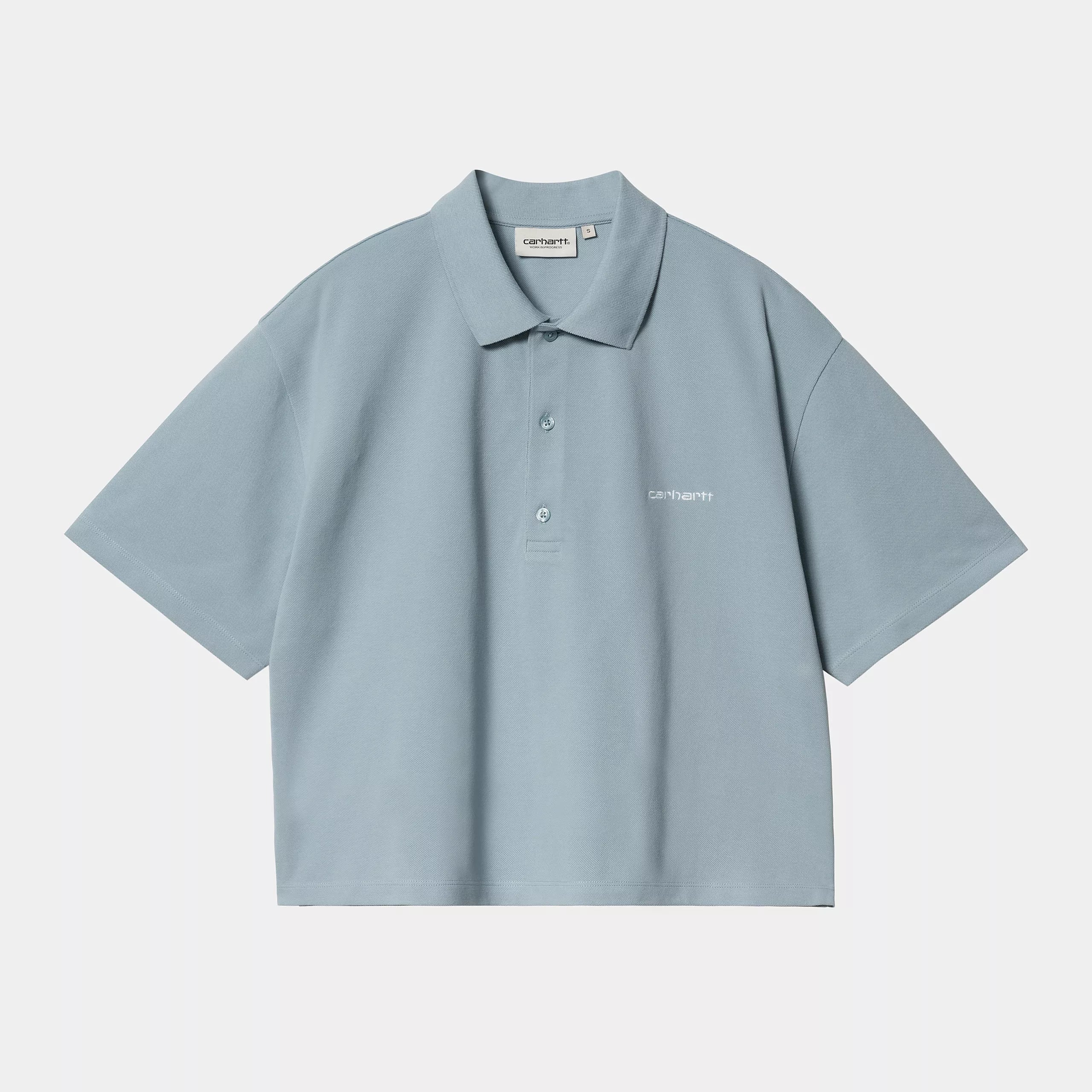 W' S/S Carhartt Script Polo frosted blue
