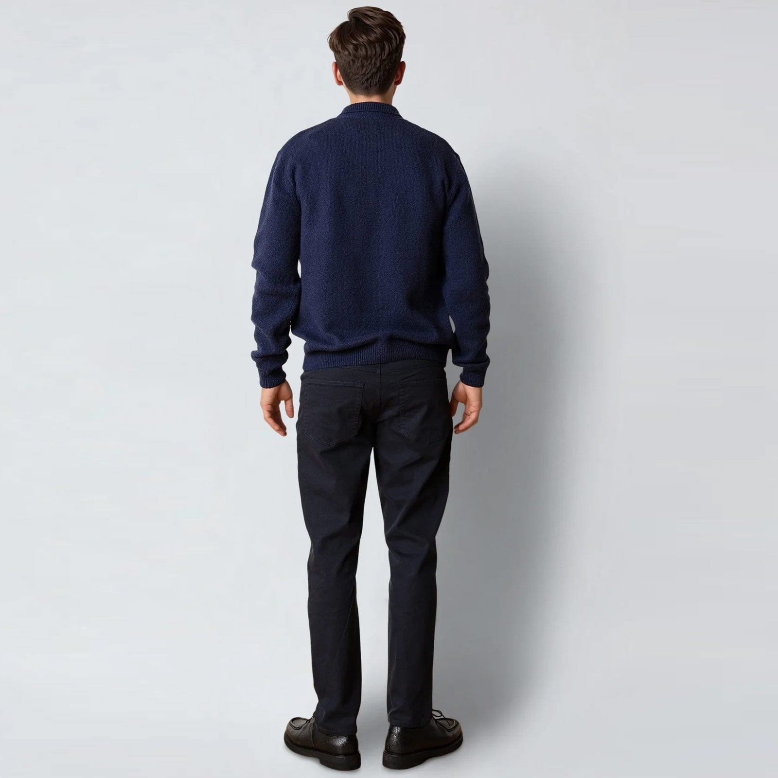 Bryan Knitted Polo navy Clean Cut Copenhagen