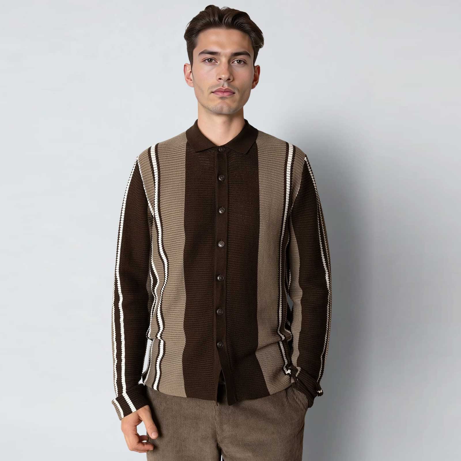 Buckley Polo Cardigan dark brown Clean Cut Copenhagen