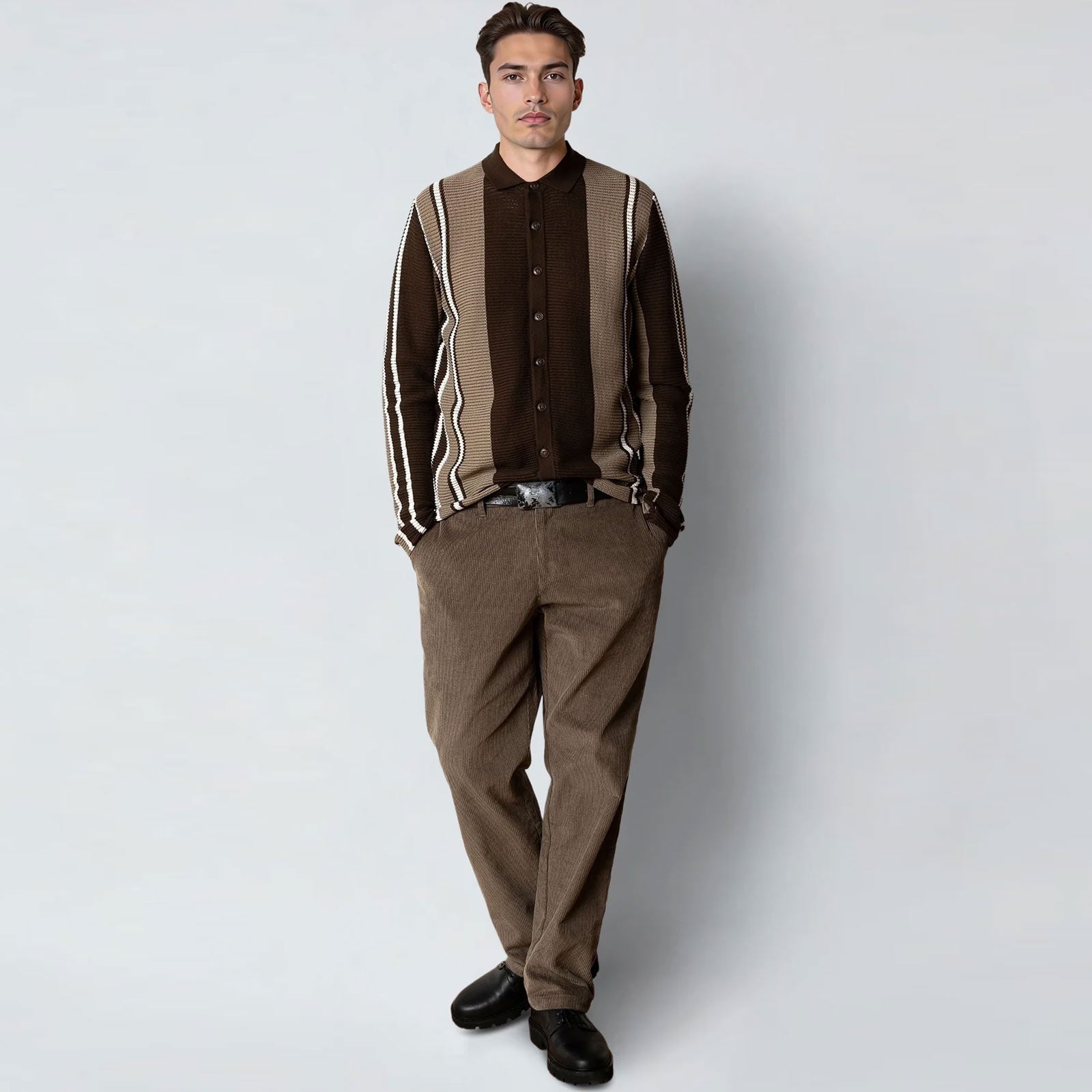 Buckley Polo Cardigan dark brown Clean Cut Copenhagen