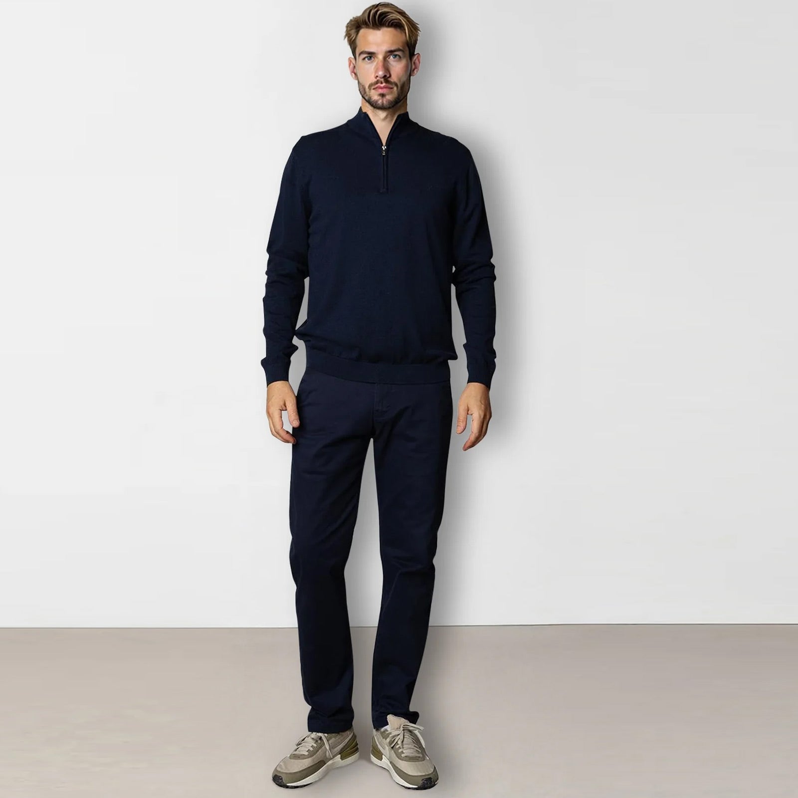 Claude Half-Zip Jumper navy melange