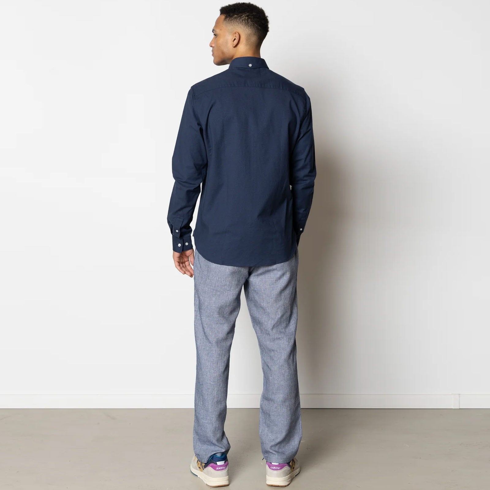 Oxford Stretch Plain Shirt navy Clean Cut Copenhagen