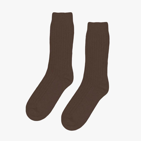 Merino Wool Blend Socks coffee brown