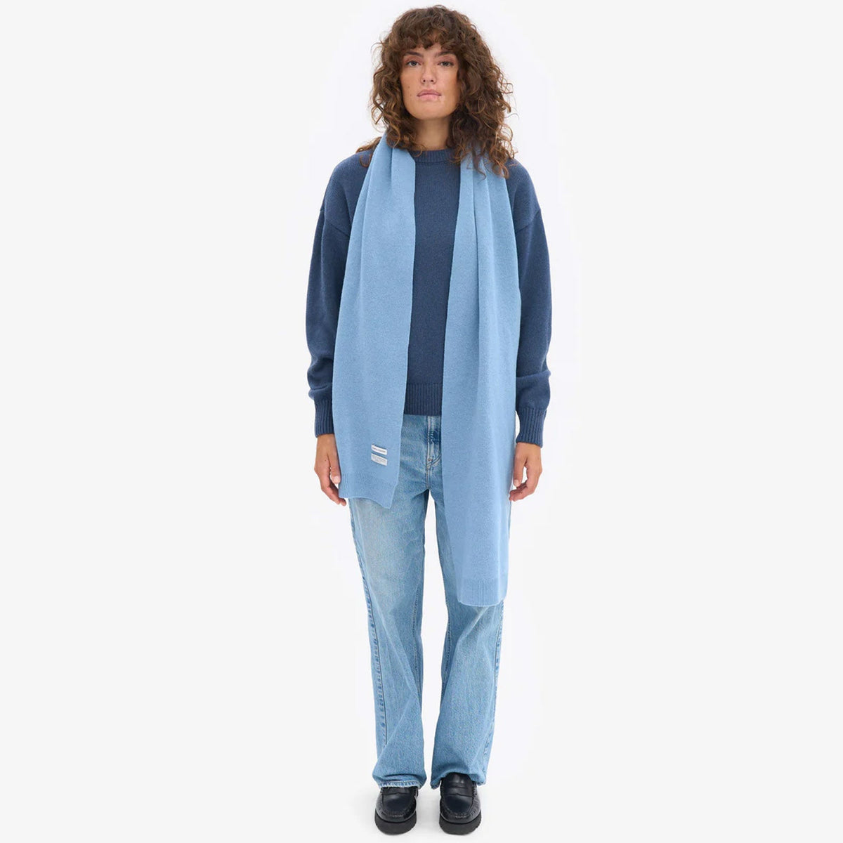 Merino Wool Scarf seaside blue Colorful Standard