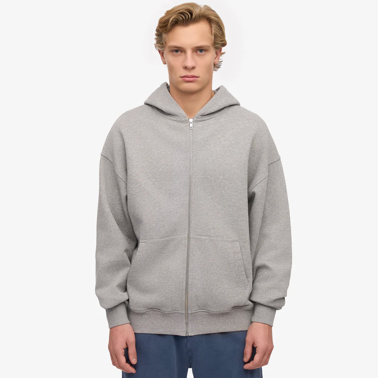 Organic Oversized Zip Hood heather grey Colorful Standard