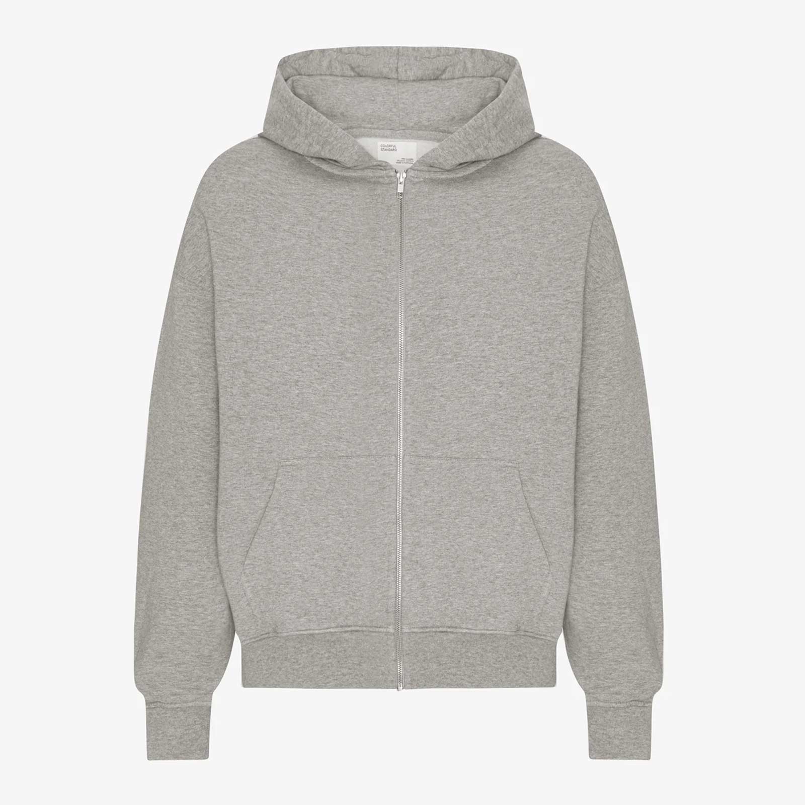 Organic Oversized Zip Hood heather grey Colorful Standard